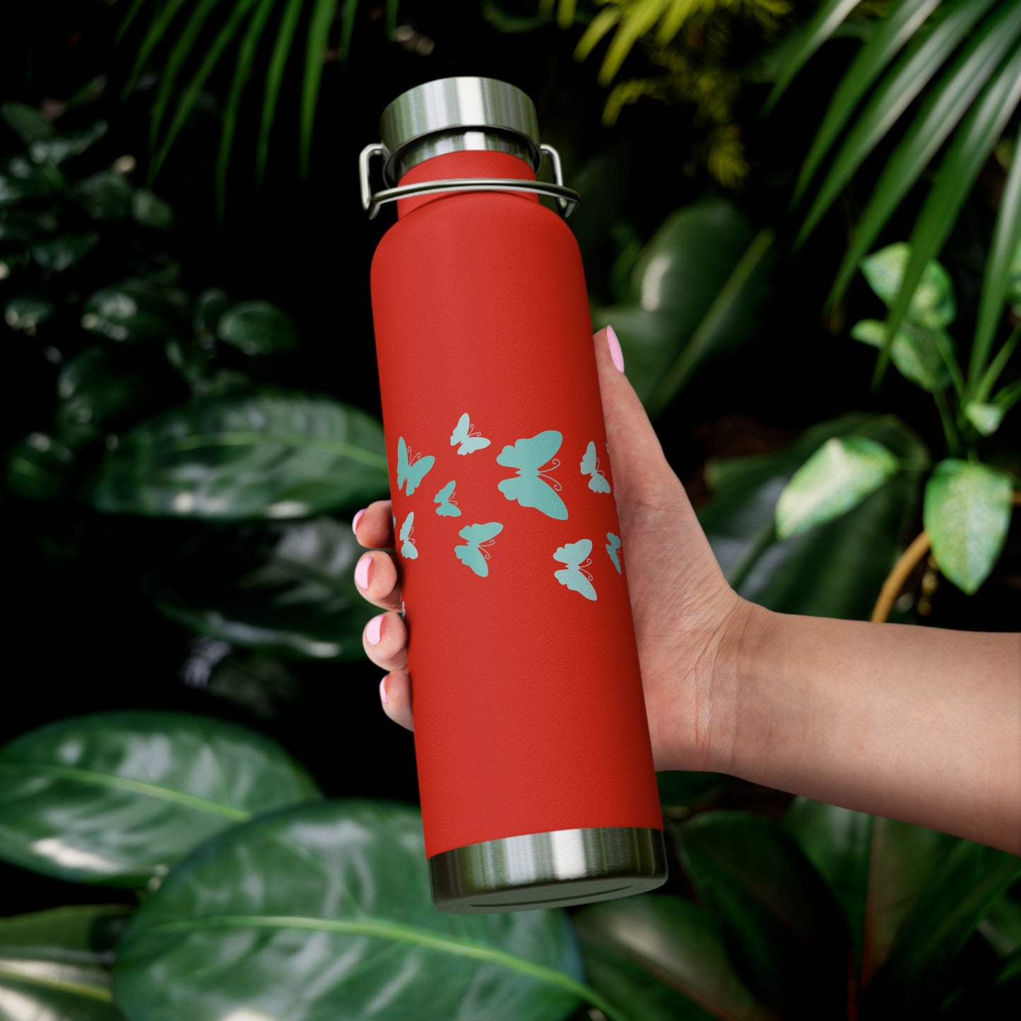 Butterfly Bloom 22oz Copper Vacuum Bottle | Floral Travel Water Bottle UK