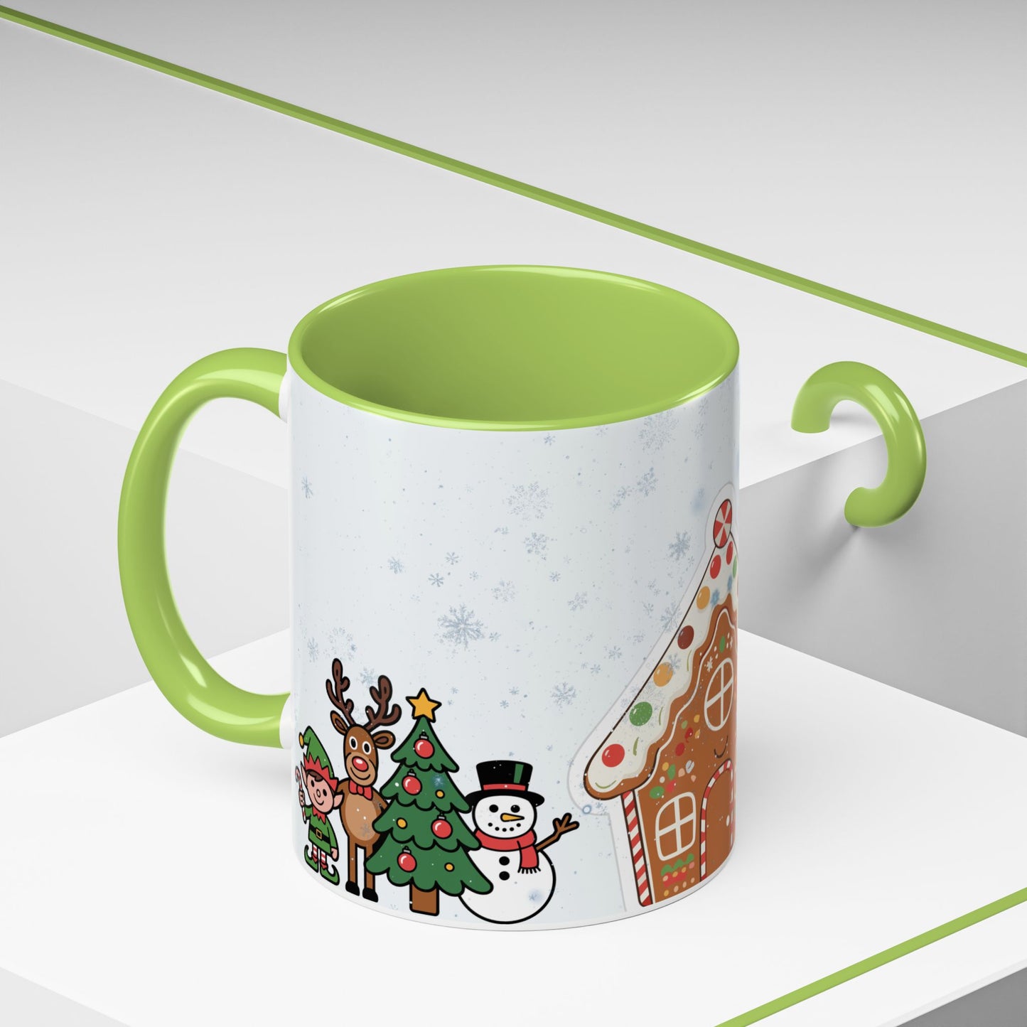 Christmas Gingerbread House Accent Coffee Mug — Festive Holiday Characters (11/15oz)