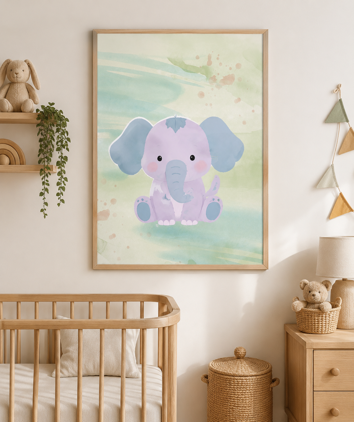 Safari Nursery Wall Art Set Printable – Watercolor Jungle Animal Prints for Baby Nursery Decor