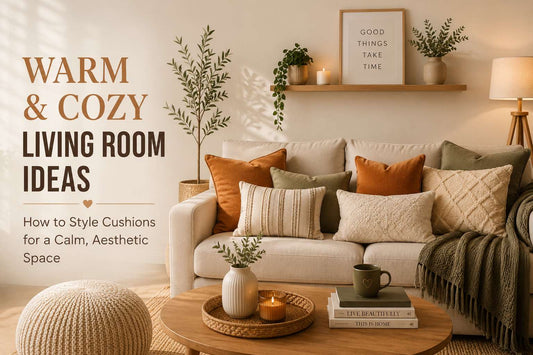 Warm & Cozy Living Room Ideas: How to Style Cushions for a Calm, Aesthetic Space