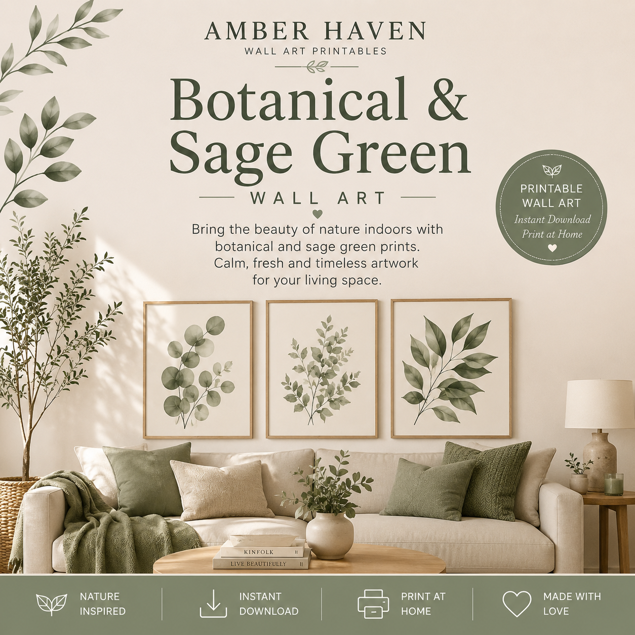 Botanical & Sage Green Wall Art
