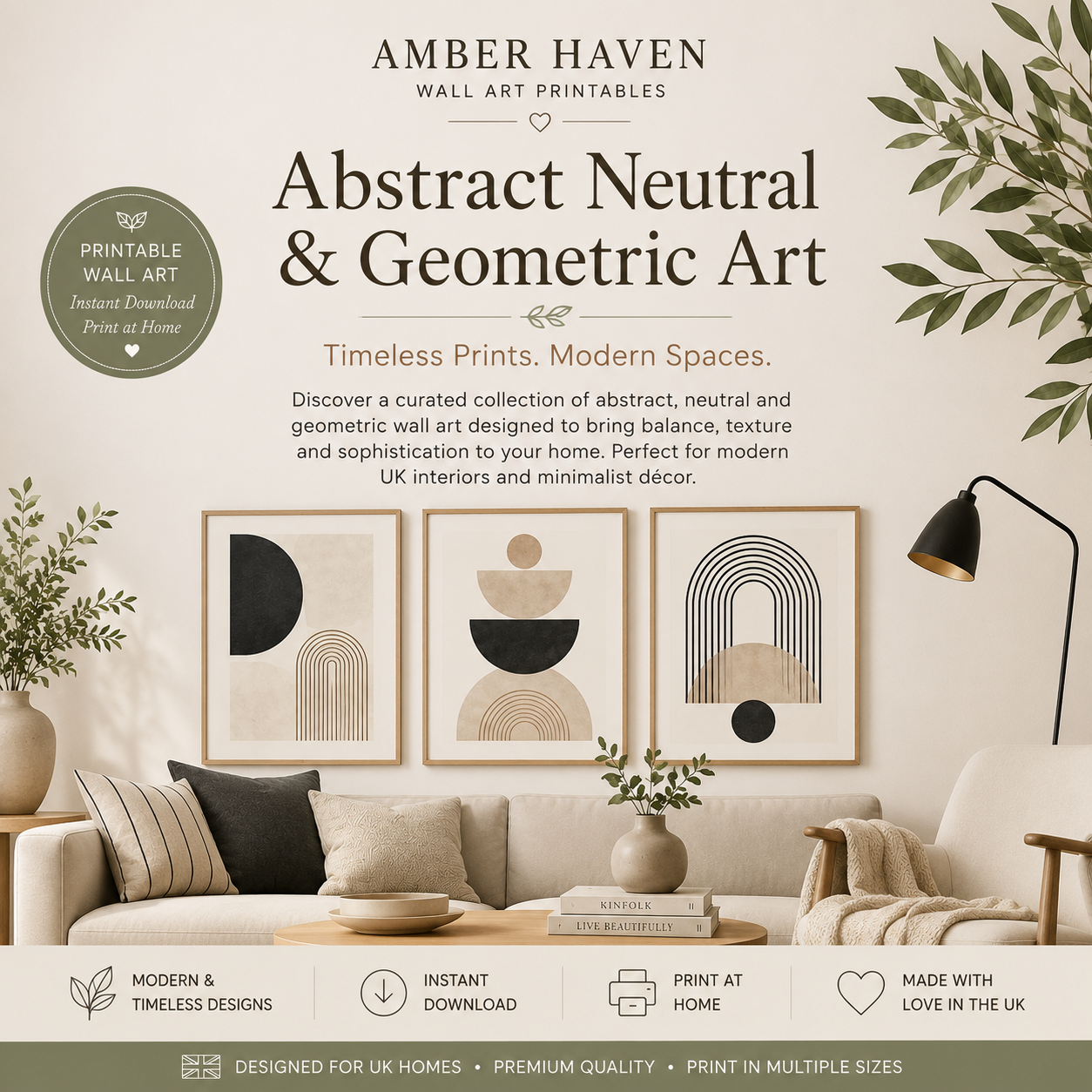 Abstract Neutral & Geometric Art