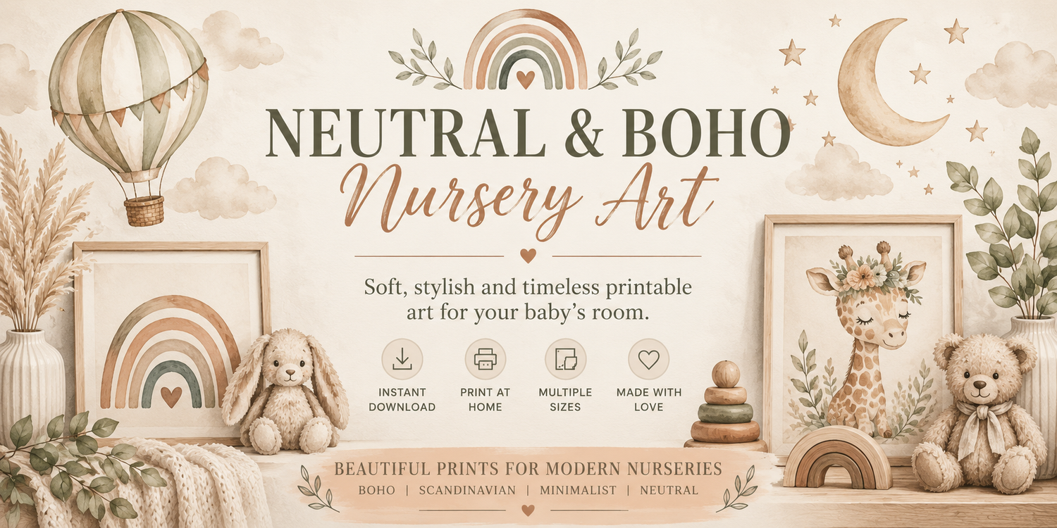 Nuetral and Boho Nursery Art