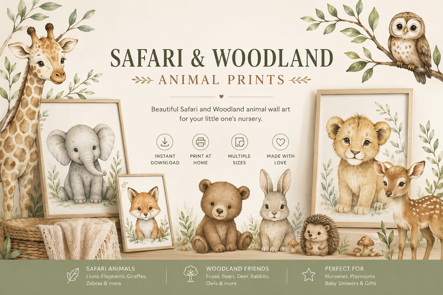 Safari and Woodland Animal Prints