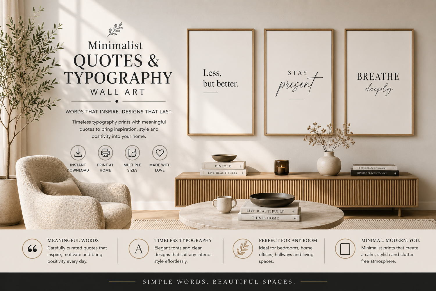 Minimalist Quotes & Typography Wall Art