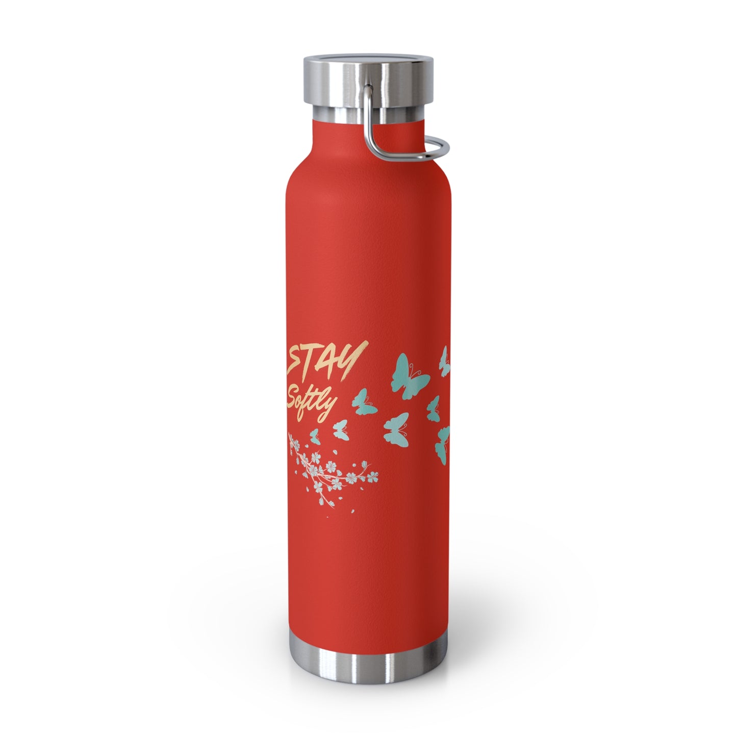 Butterfly Bloom 22oz Copper Vacuum Bottle | Floral Travel Water Bottle UK