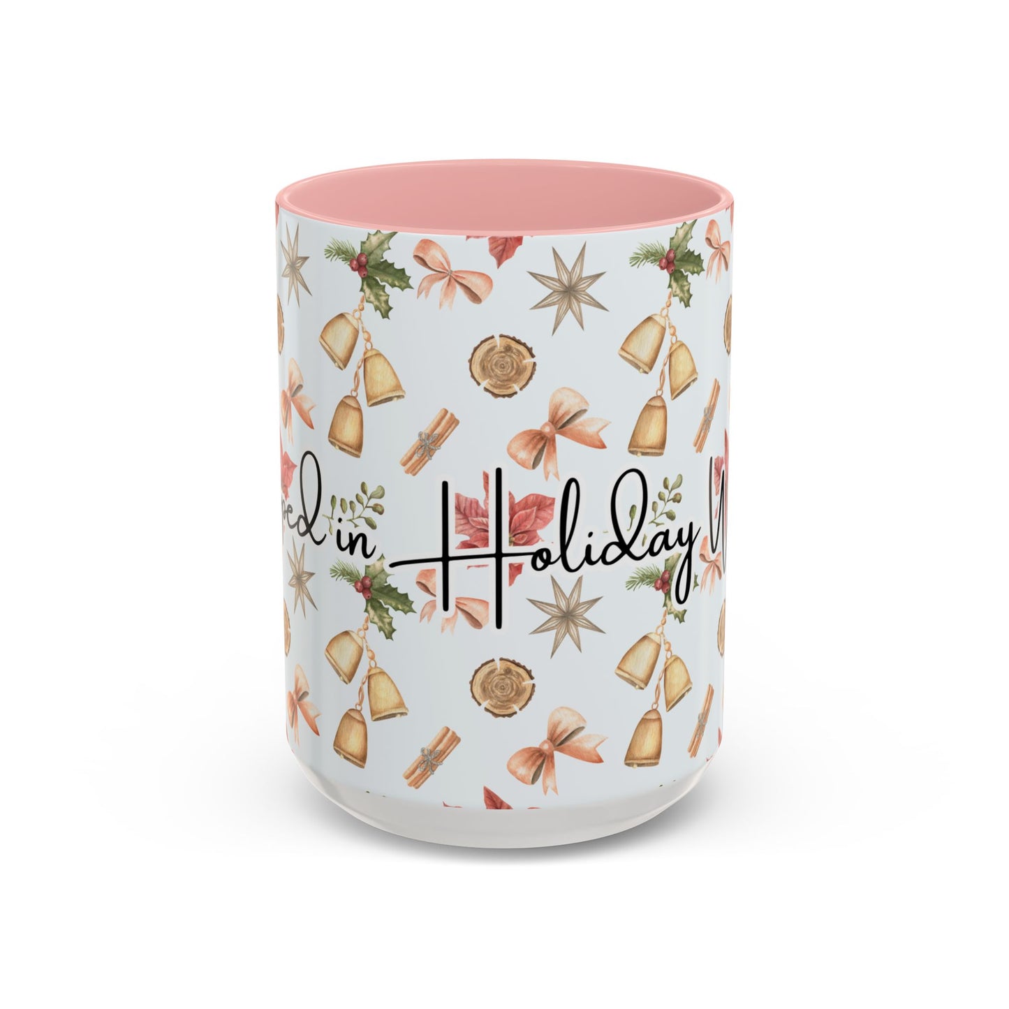 Holiday Warmth Christmas Mug – Festive Watercolor Pattern & Cozy Winter Gift