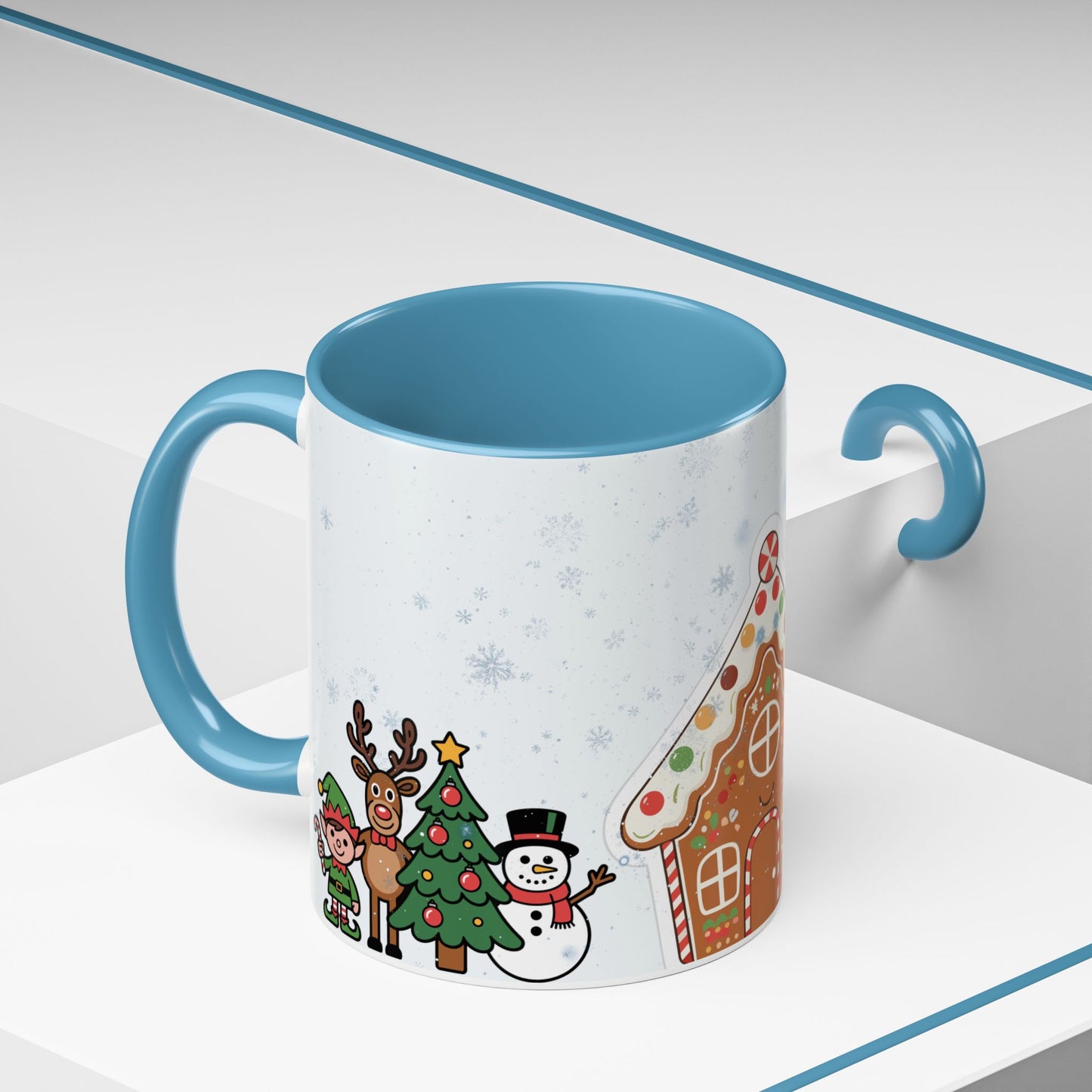 Christmas Gingerbread House Accent Coffee Mug — Festive Holiday Characters (11/15oz)