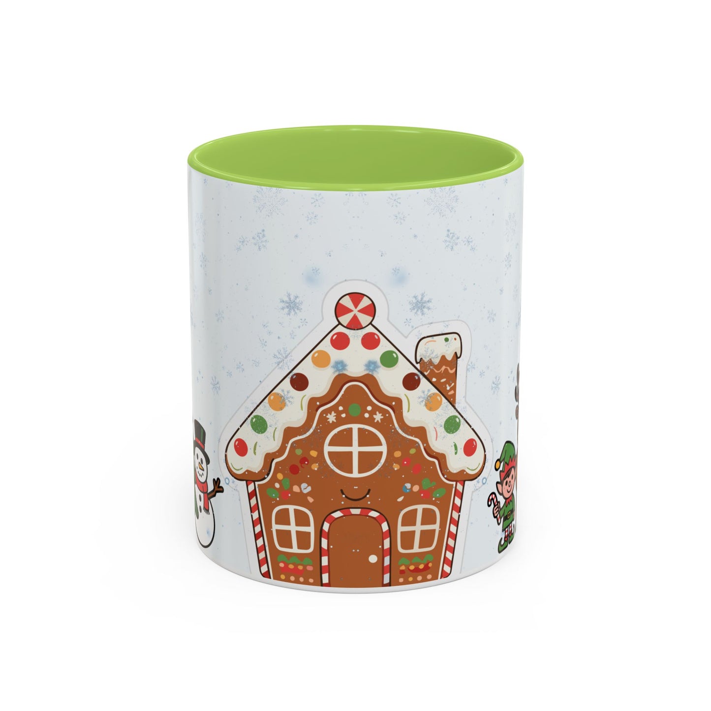 Christmas Gingerbread House Accent Coffee Mug — Festive Holiday Characters (11/15oz)