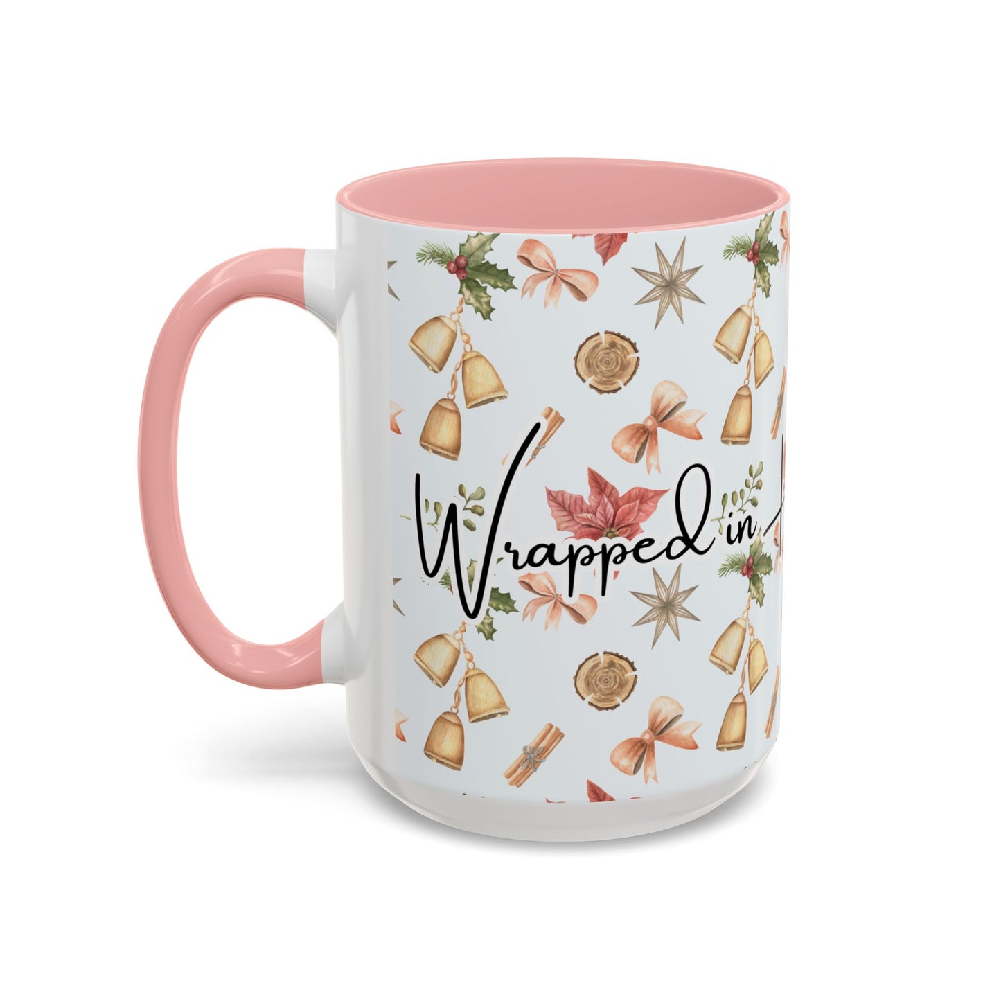 Holiday Warmth Christmas Mug – Festive Watercolor Pattern & Cozy Winter Gift