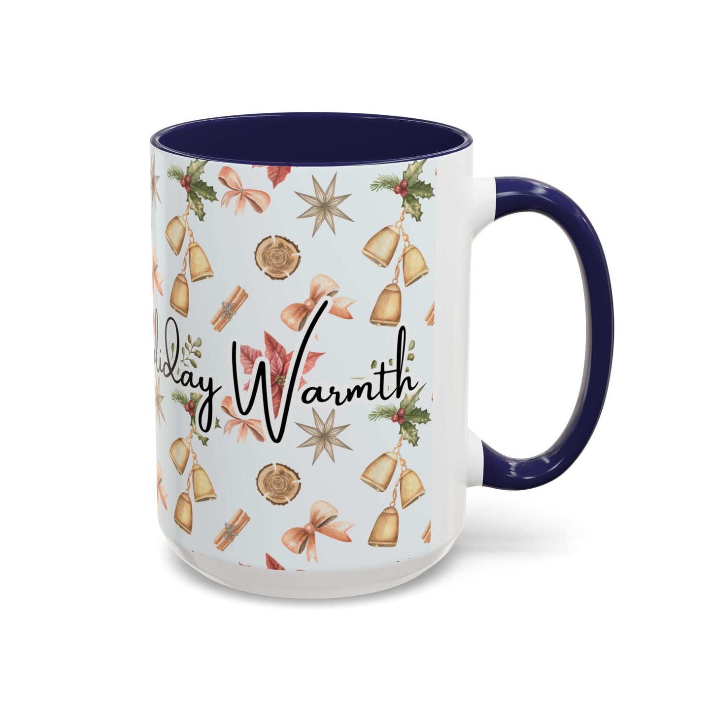 Holiday Warmth Christmas Mug – Festive Watercolor Pattern & Cozy Winter Gift