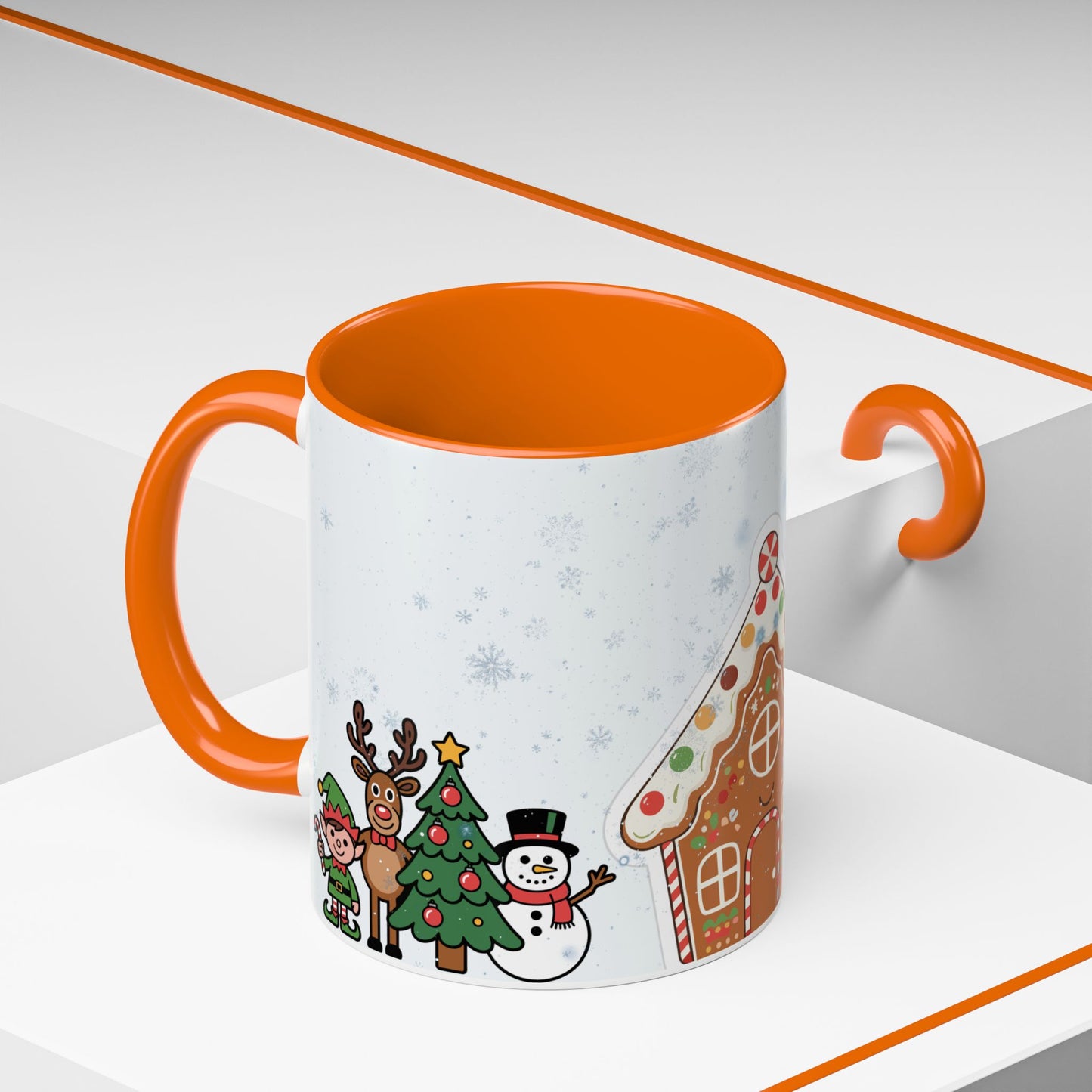Christmas Gingerbread House Accent Coffee Mug — Festive Holiday Characters (11/15oz)