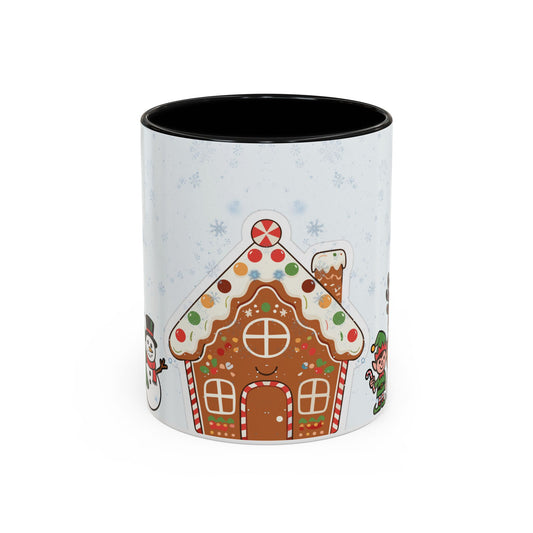 Christmas Gingerbread House Accent Coffee Mug — Festive Holiday Characters (11/15oz)
