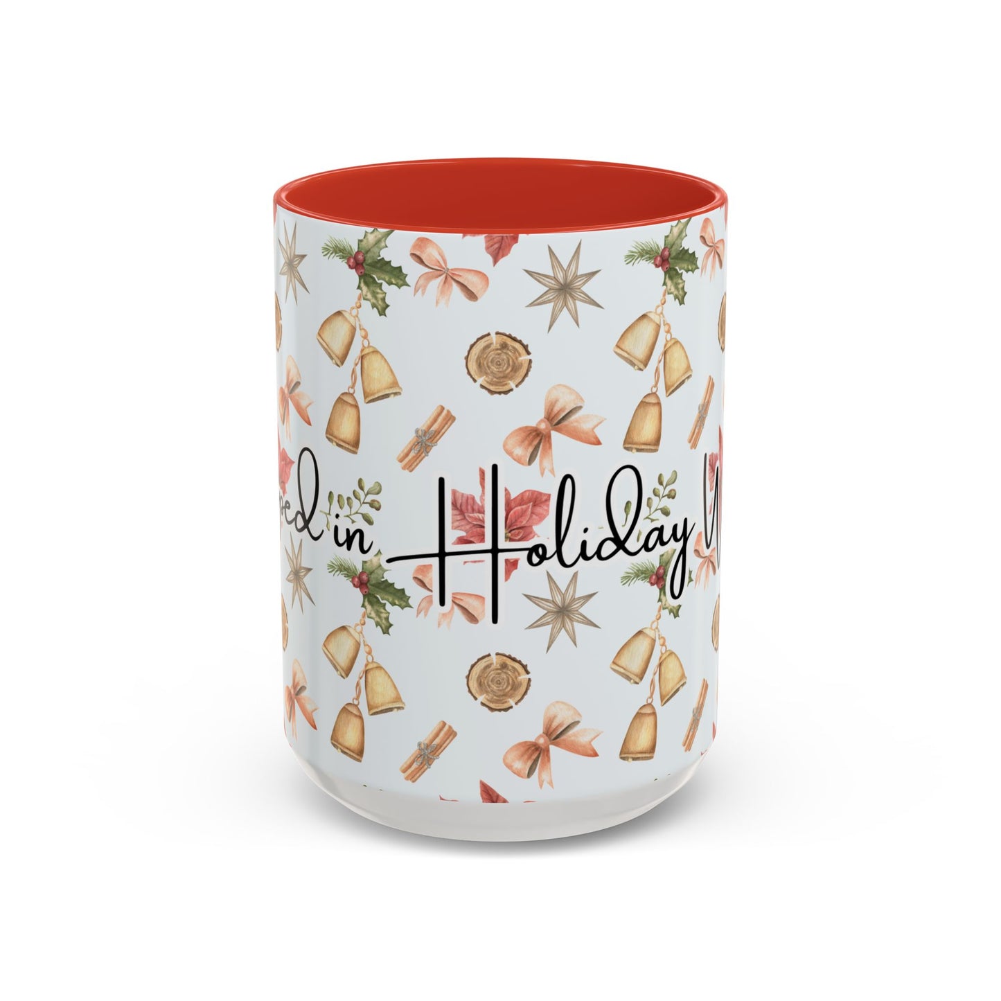 Holiday Warmth Christmas Mug – Festive Watercolor Pattern & Cozy Winter Gift