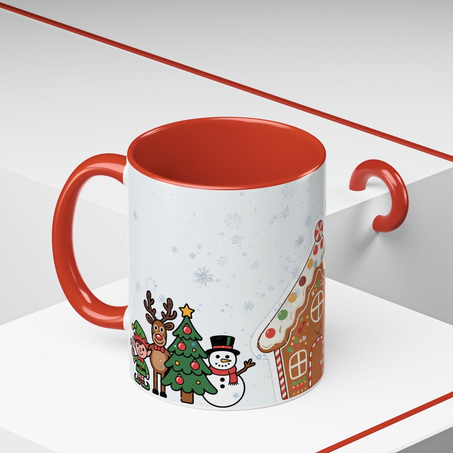 Christmas Gingerbread House Accent Coffee Mug — Festive Holiday Characters (11/15oz)