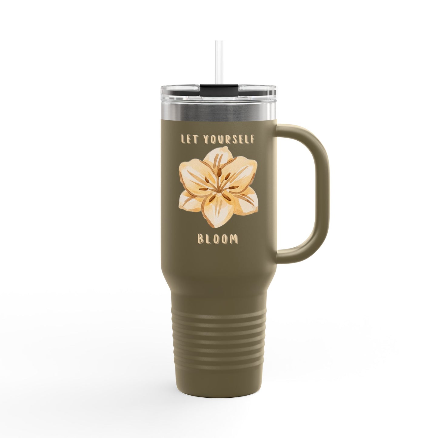 Watercolor Floral Stainless Steel Tumbler – “Bloom Gently” (Calm Aesthetic, 5 Colours)