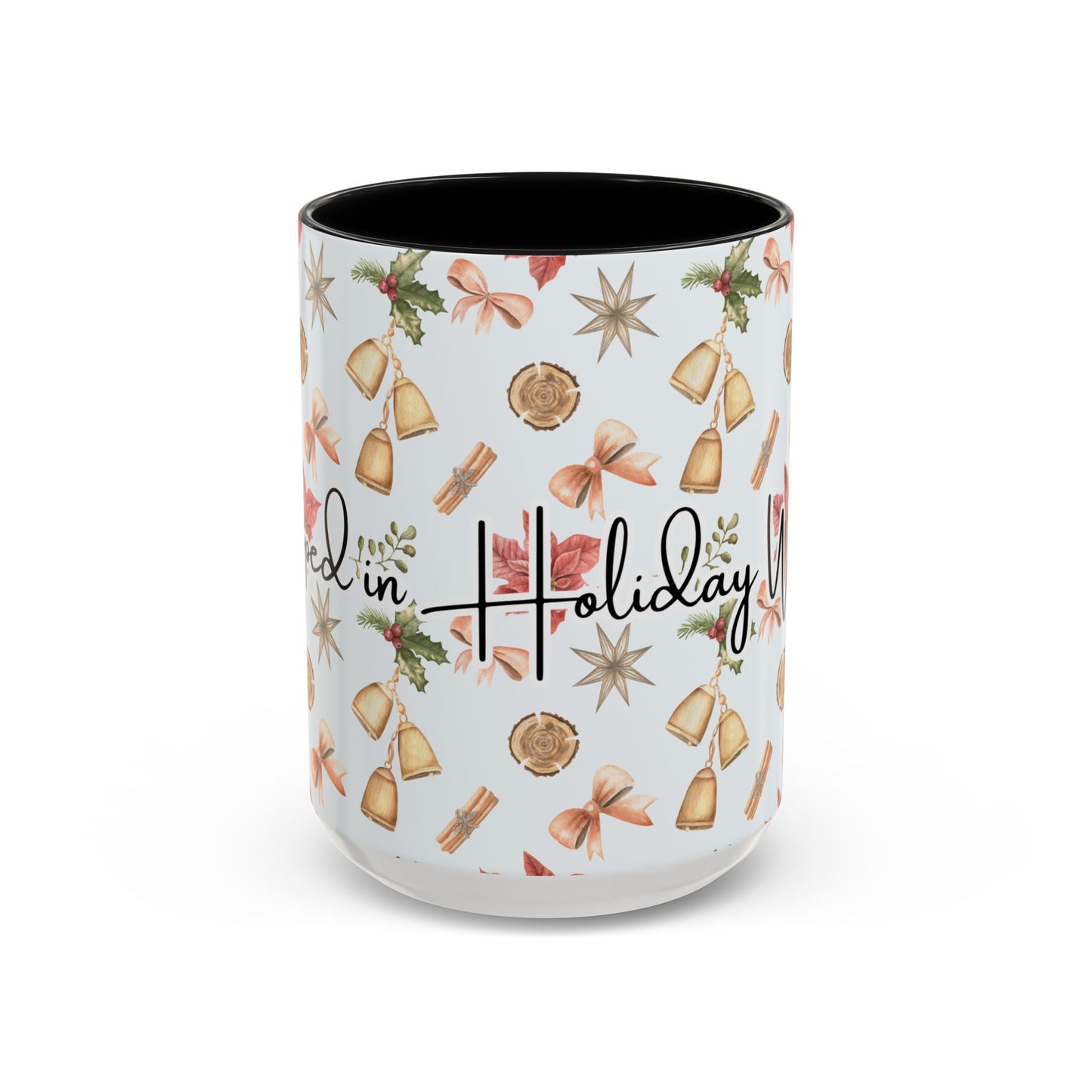 Holiday Warmth Christmas Mug – Festive Watercolor Pattern & Cozy Winter Gift