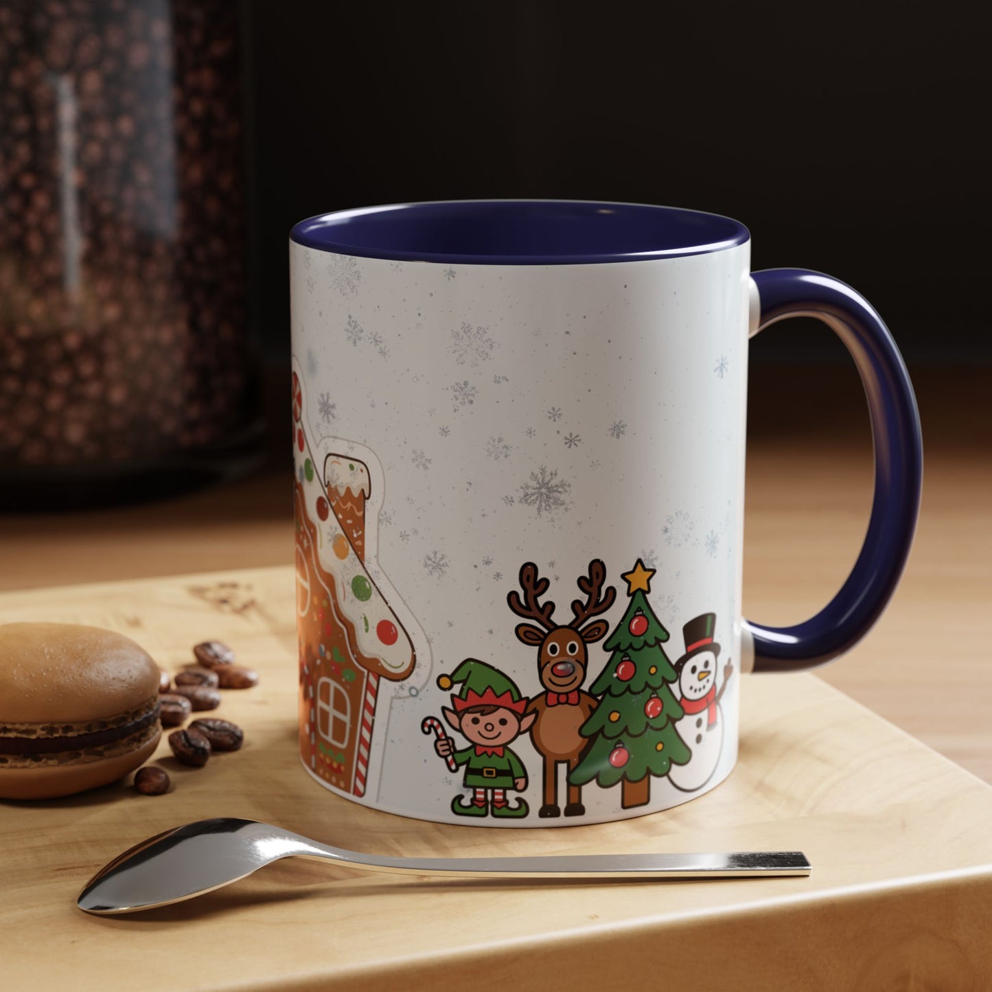 Christmas Gingerbread House Accent Coffee Mug — Festive Holiday Characters (11/15oz)