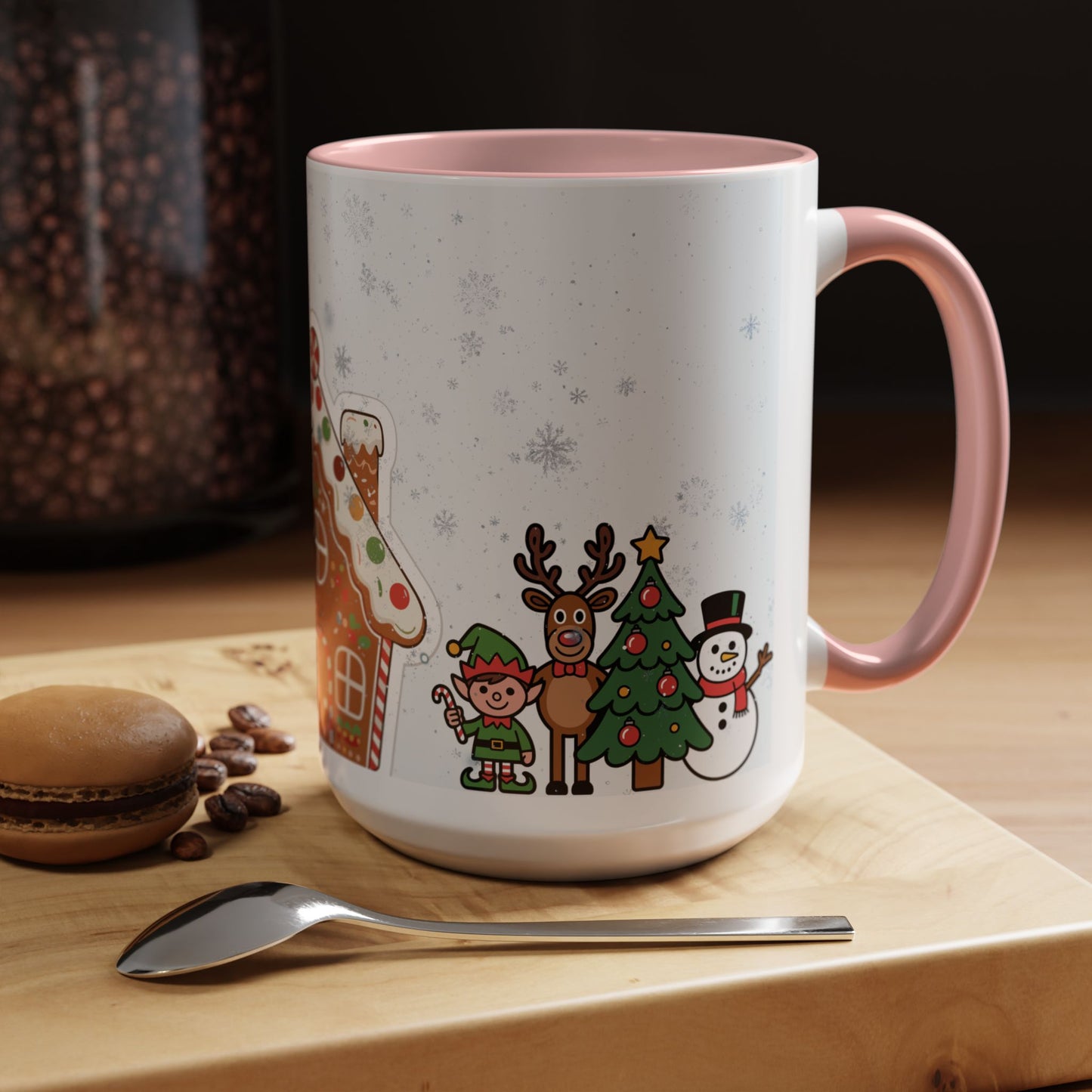 Christmas Gingerbread House Accent Coffee Mug — Festive Holiday Characters (11/15oz)
