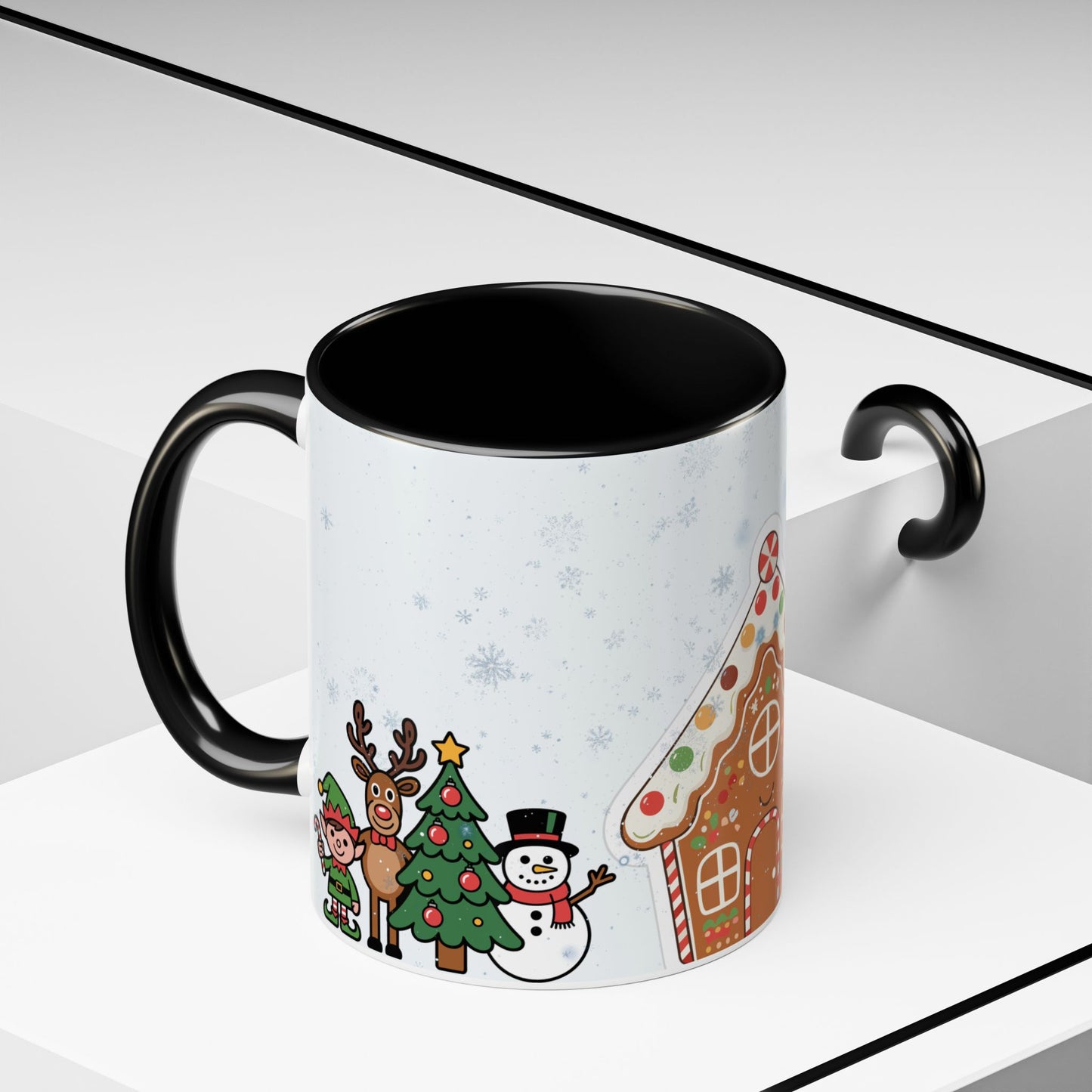 Christmas Gingerbread House Accent Coffee Mug — Festive Holiday Characters (11/15oz)