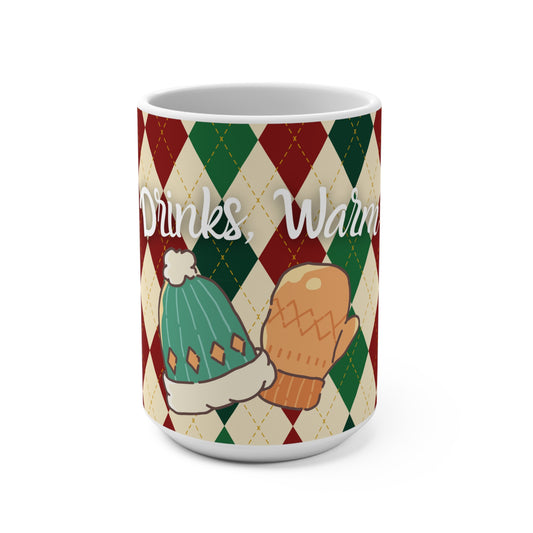 Cozy Bakery Mug – Cute Cupcake & Cookie Argyle Coffee Cup, Winter Dessert Mug, Cute Aesthetic Ceramic Mug for Sweet Lovers