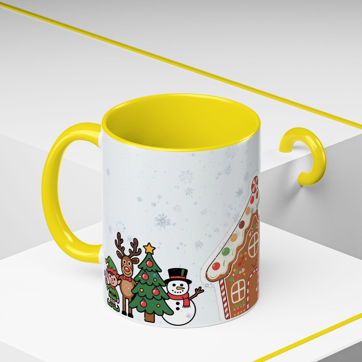 Christmas Gingerbread House Accent Coffee Mug — Festive Holiday Characters (11/15oz)