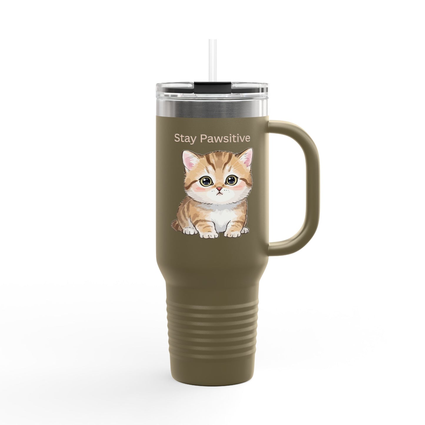 Stay Pawsitive – Cute Kitten Stainless Steel Tumbler (6 Colours)