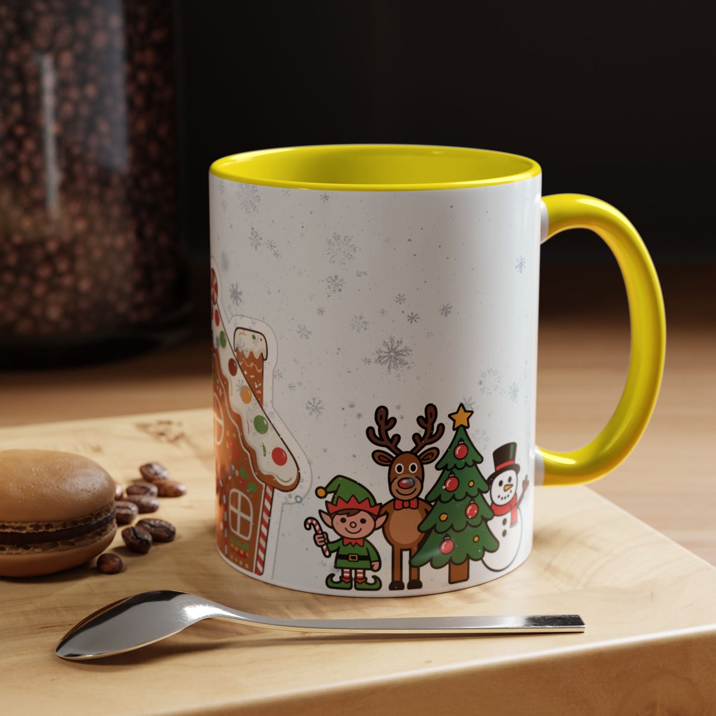 Christmas Gingerbread House Accent Coffee Mug — Festive Holiday Characters (11/15oz)