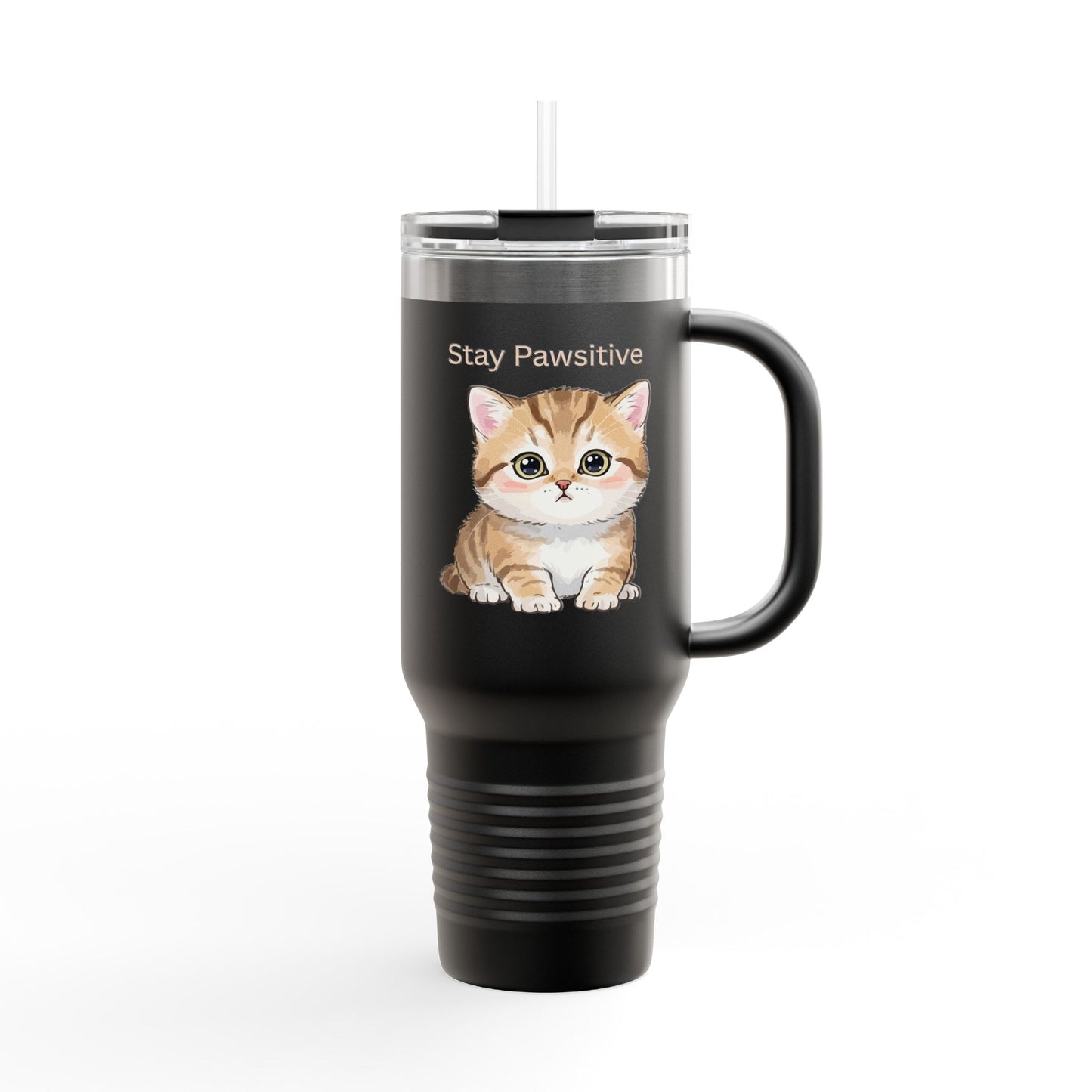 Stay Pawsitive – Cute Kitten Stainless Steel Tumbler (6 Colours)