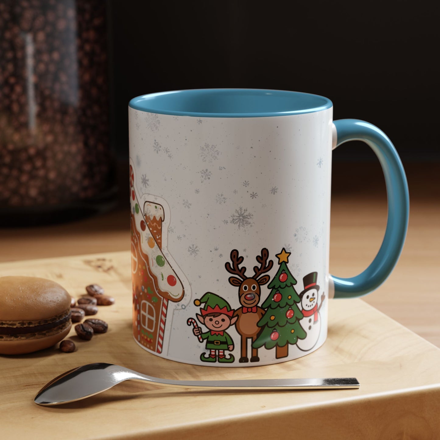 Christmas Gingerbread House Accent Coffee Mug — Festive Holiday Characters (11/15oz)