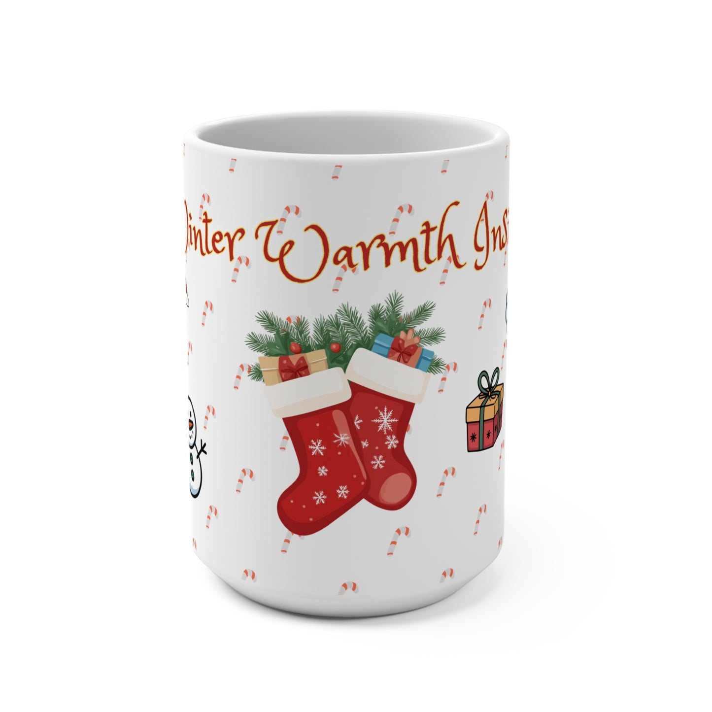 Winter Warmth Inside – Cute Christmas Stocking & Santa Mug