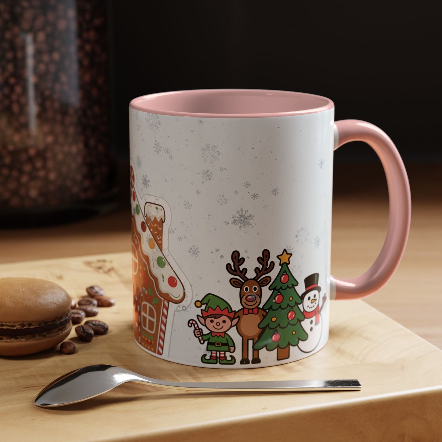 Christmas Gingerbread House Accent Coffee Mug — Festive Holiday Characters (11/15oz)