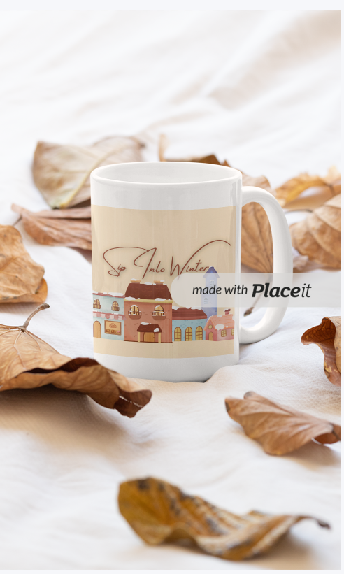 Sip Into Winter Mug – Cozy Winter Village Coffee Cup, Warm Seasonal Drinkware, Cute Holiday Ceramic Mug