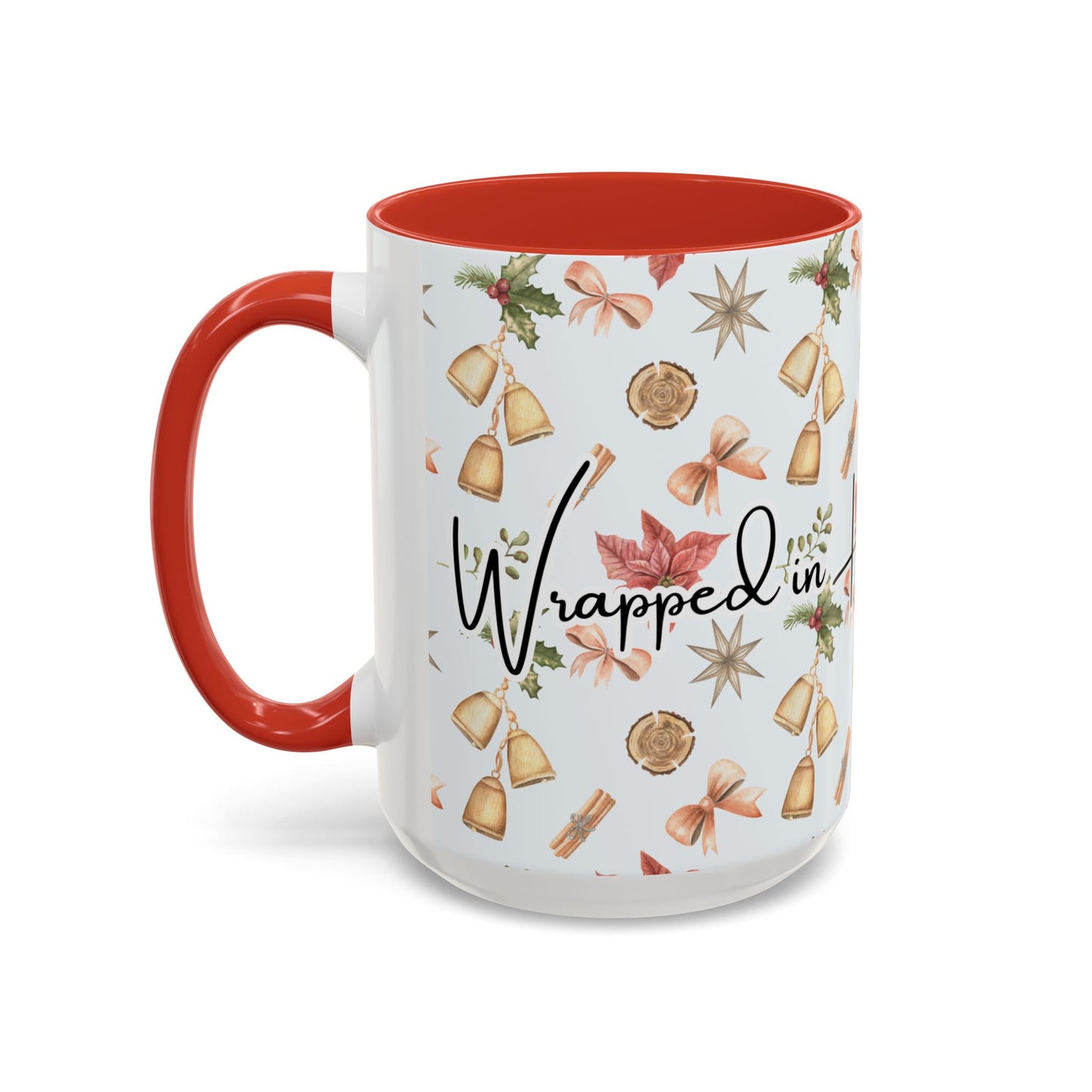 Holiday Warmth Christmas Mug – Festive Watercolor Pattern & Cozy Winter Gift