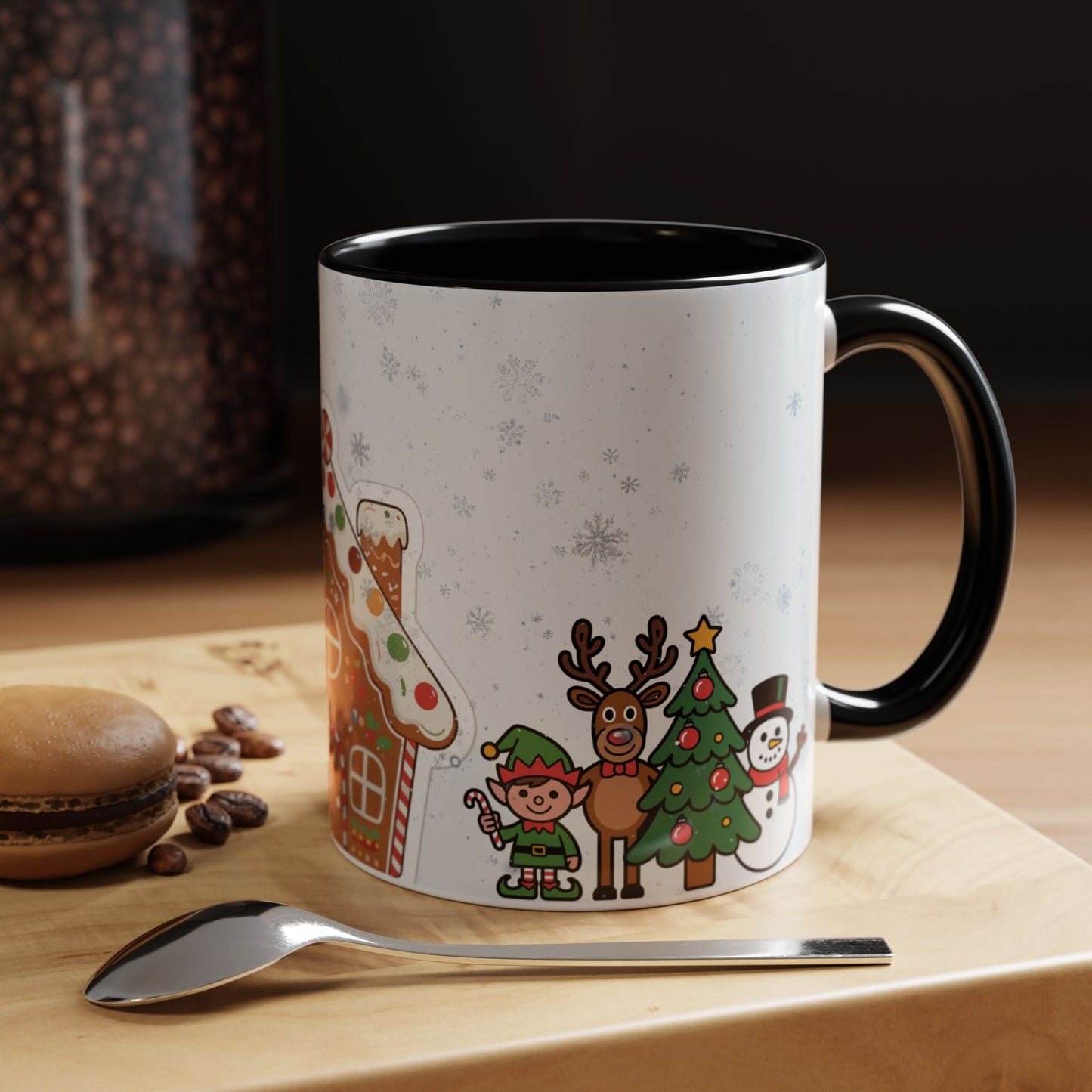 Christmas Gingerbread House Accent Coffee Mug — Festive Holiday Characters (11/15oz)
