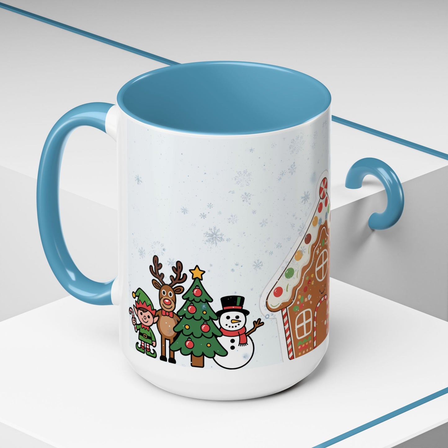 Christmas Gingerbread House Accent Coffee Mug — Festive Holiday Characters (11/15oz)