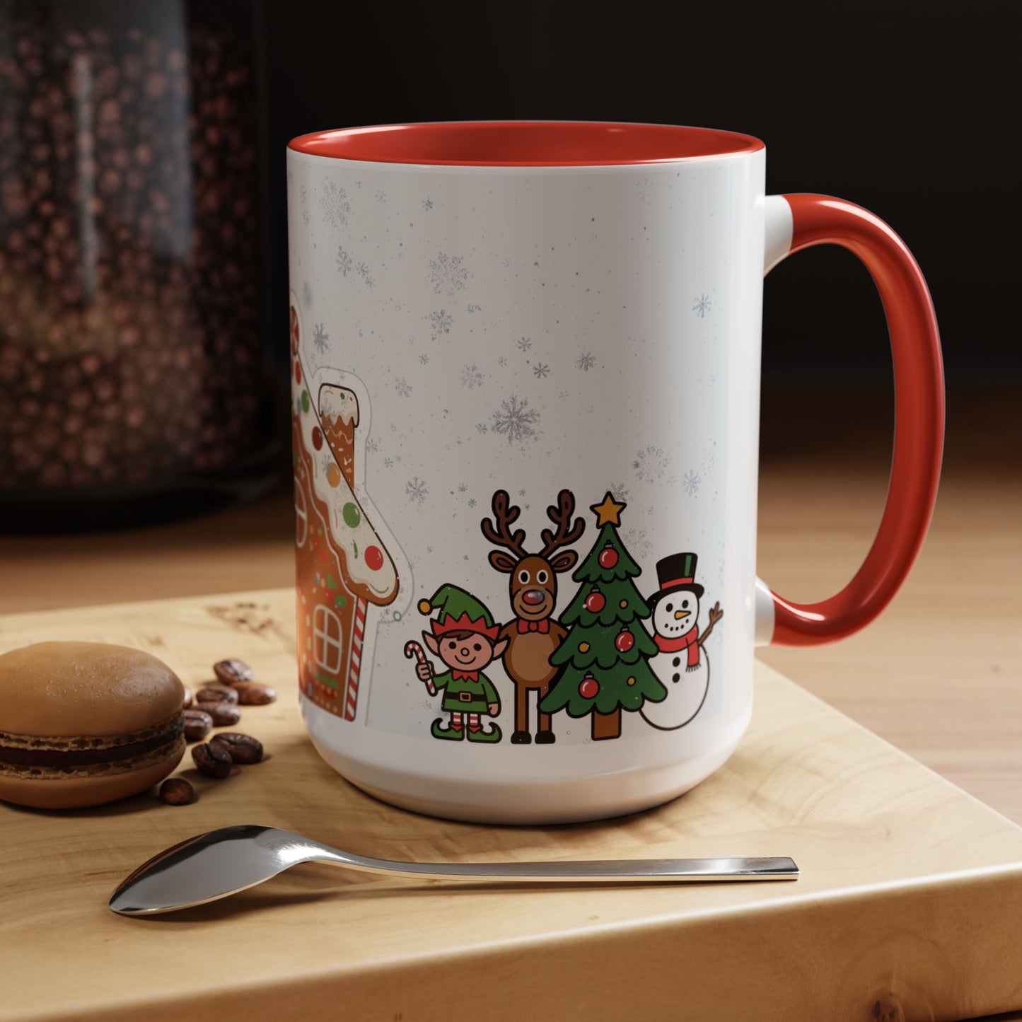 Christmas Gingerbread House Accent Coffee Mug — Festive Holiday Characters (11/15oz)