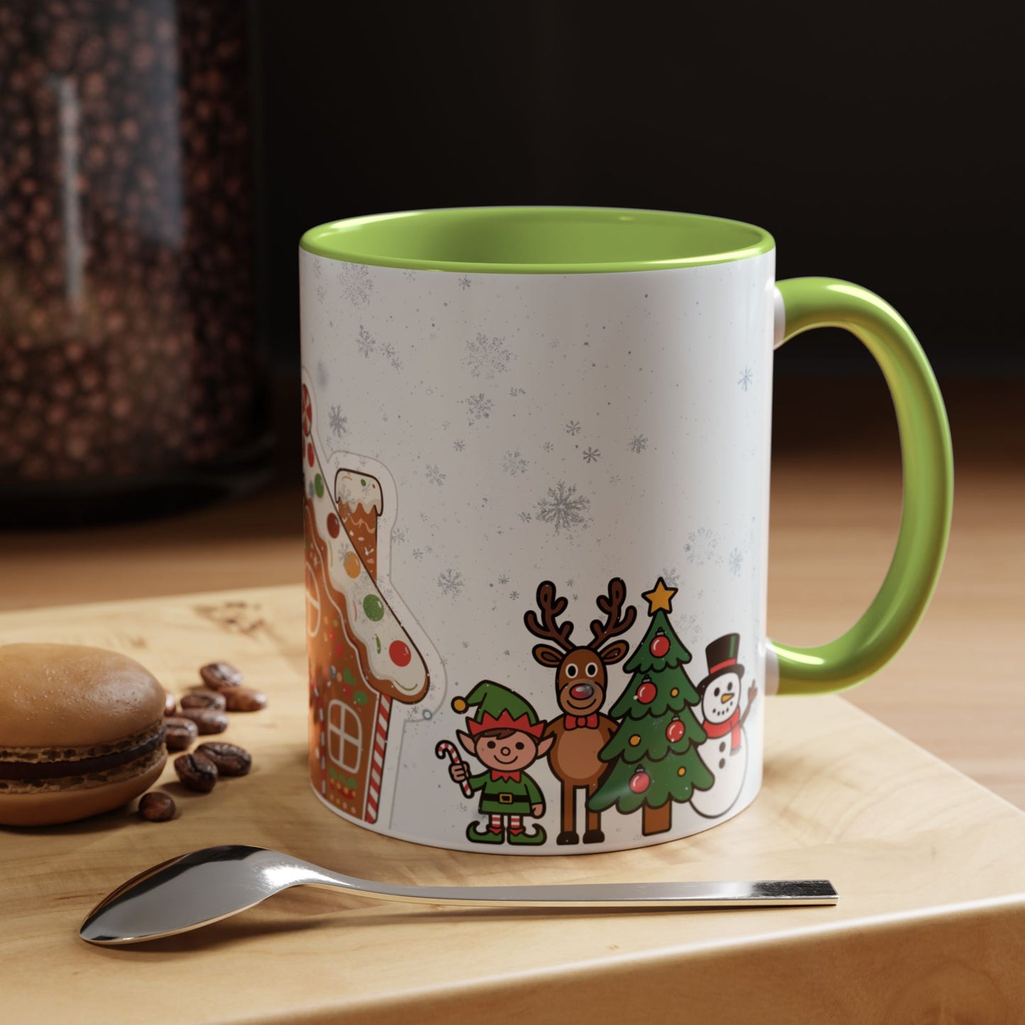 Christmas Gingerbread House Accent Coffee Mug — Festive Holiday Characters (11/15oz)