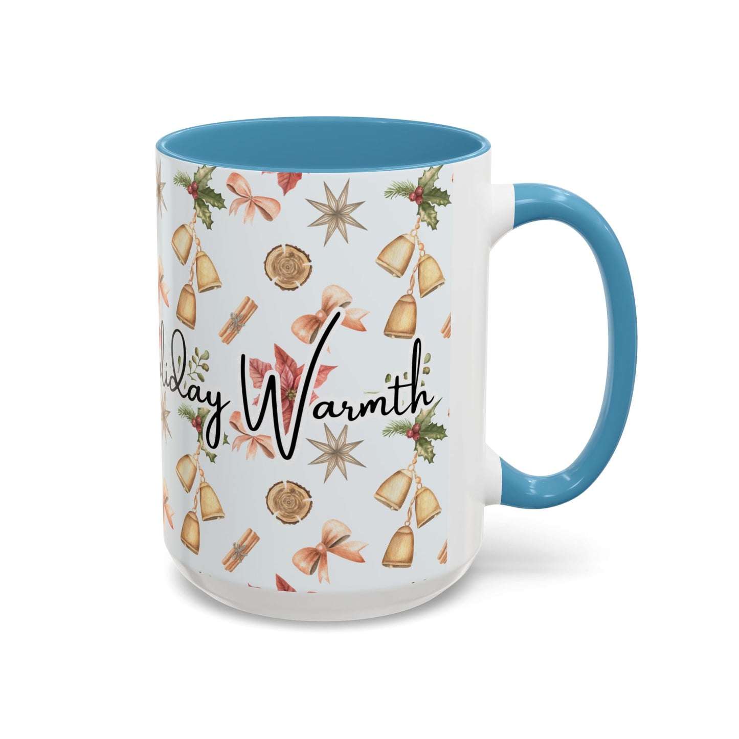 Holiday Warmth Christmas Mug – Festive Watercolor Pattern & Cozy Winter Gift