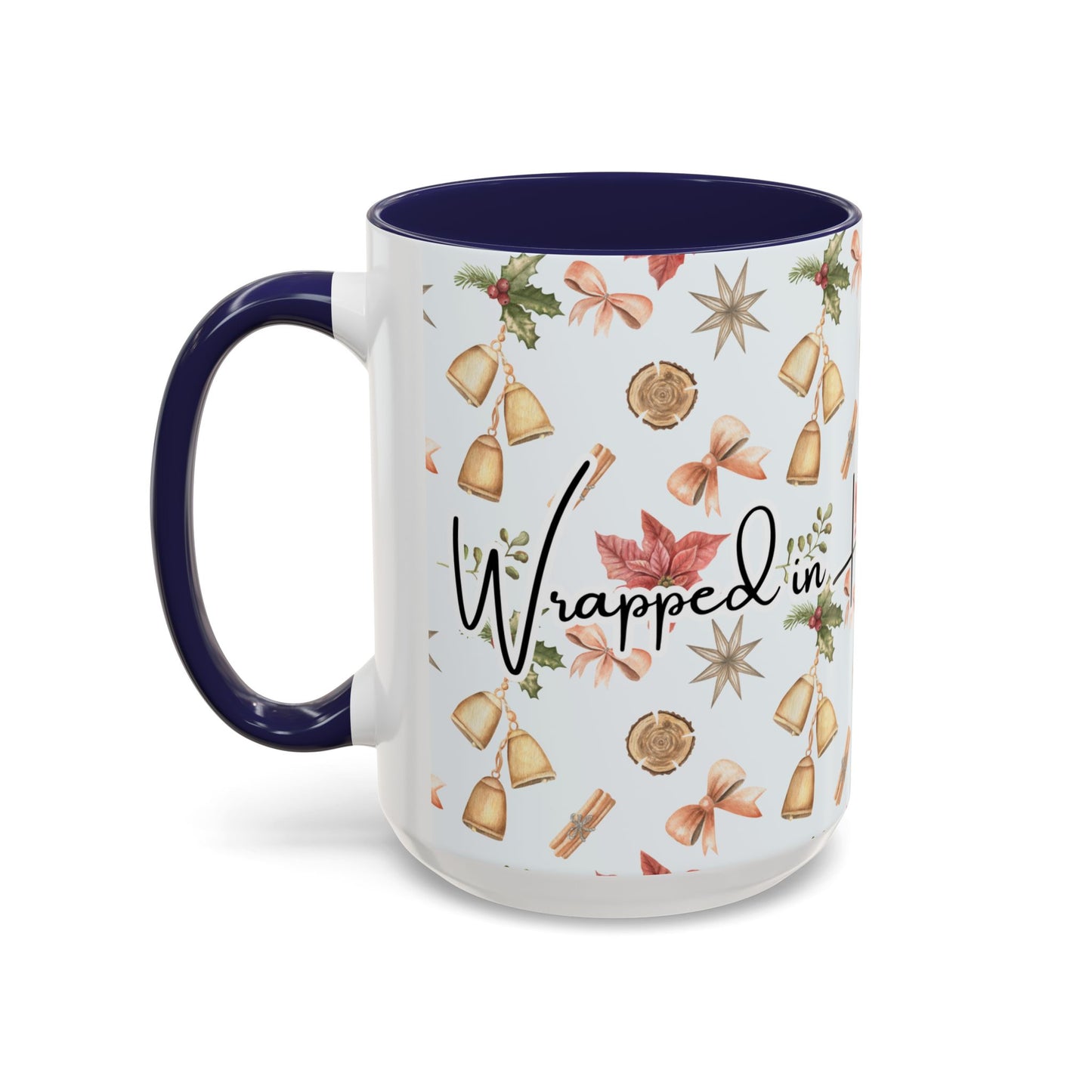 Holiday Warmth Christmas Mug – Festive Watercolor Pattern & Cozy Winter Gift