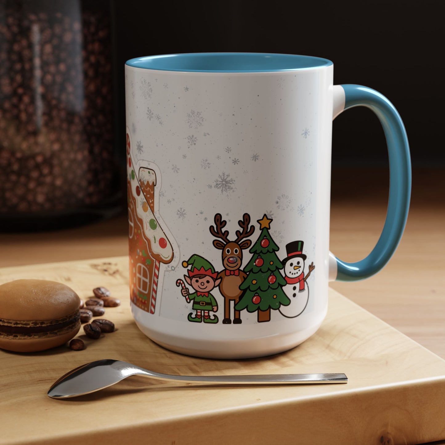 Christmas Gingerbread House Accent Coffee Mug — Festive Holiday Characters (11/15oz)