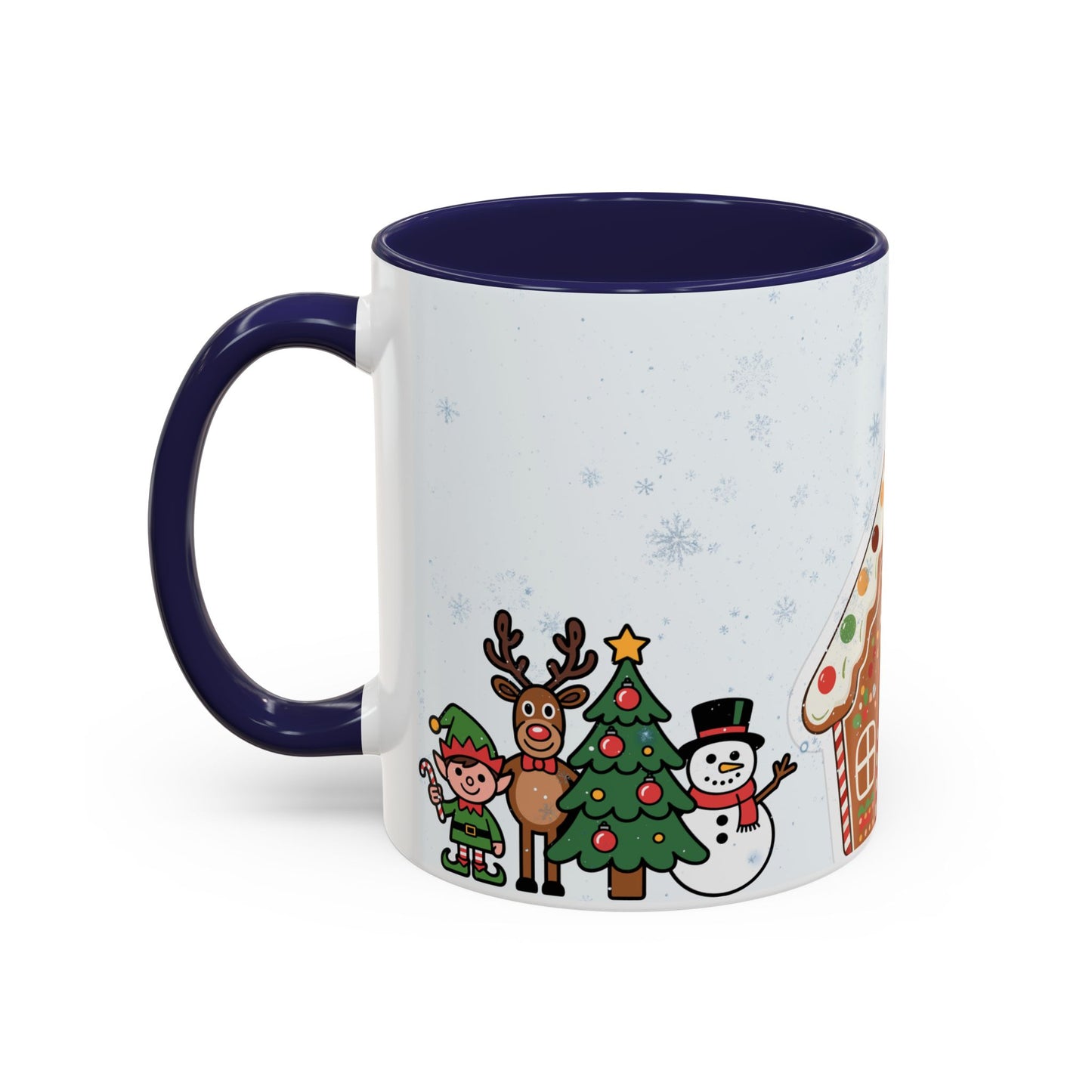 Christmas Gingerbread House Accent Coffee Mug — Festive Holiday Characters (11/15oz)