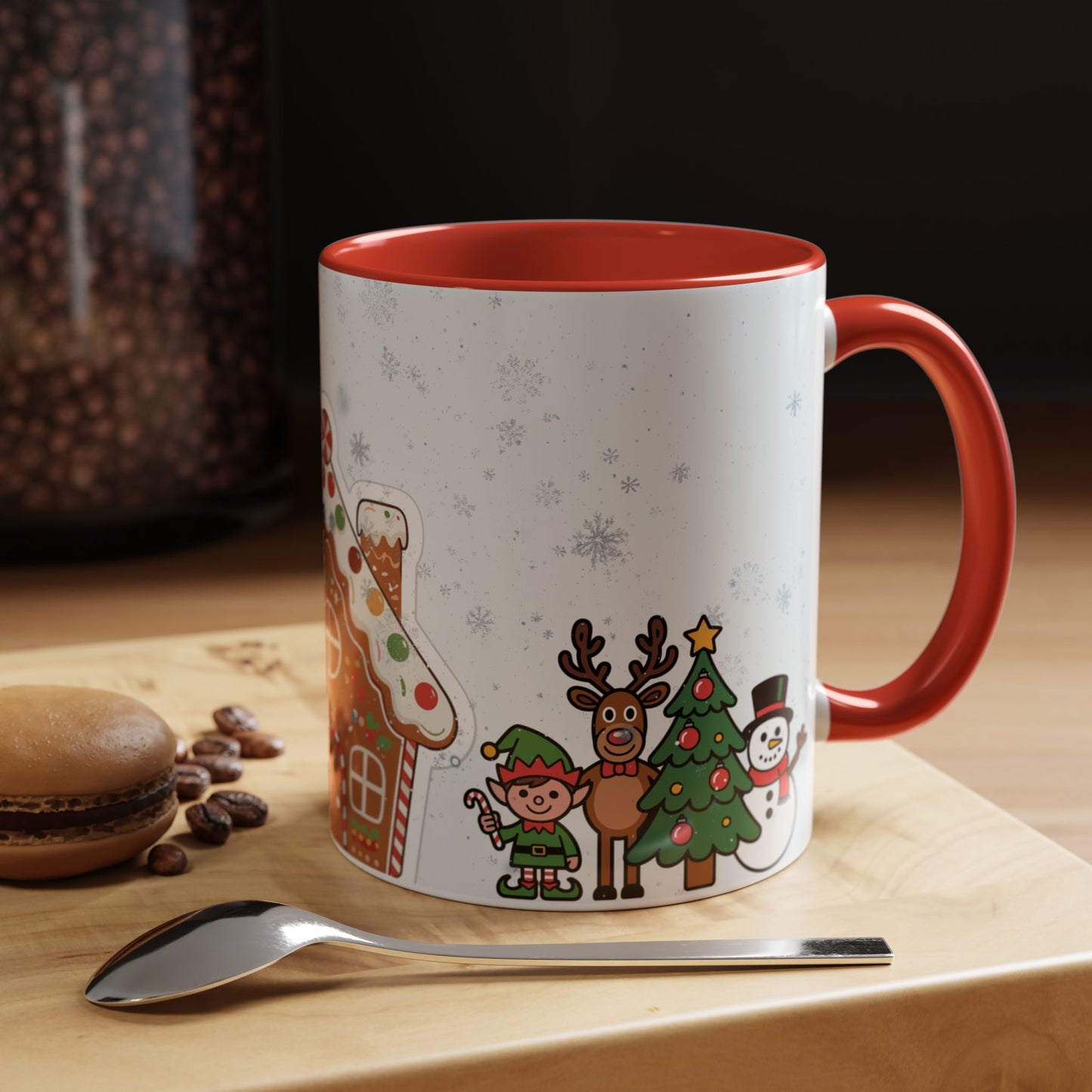 Christmas Gingerbread House Accent Coffee Mug — Festive Holiday Characters (11/15oz)