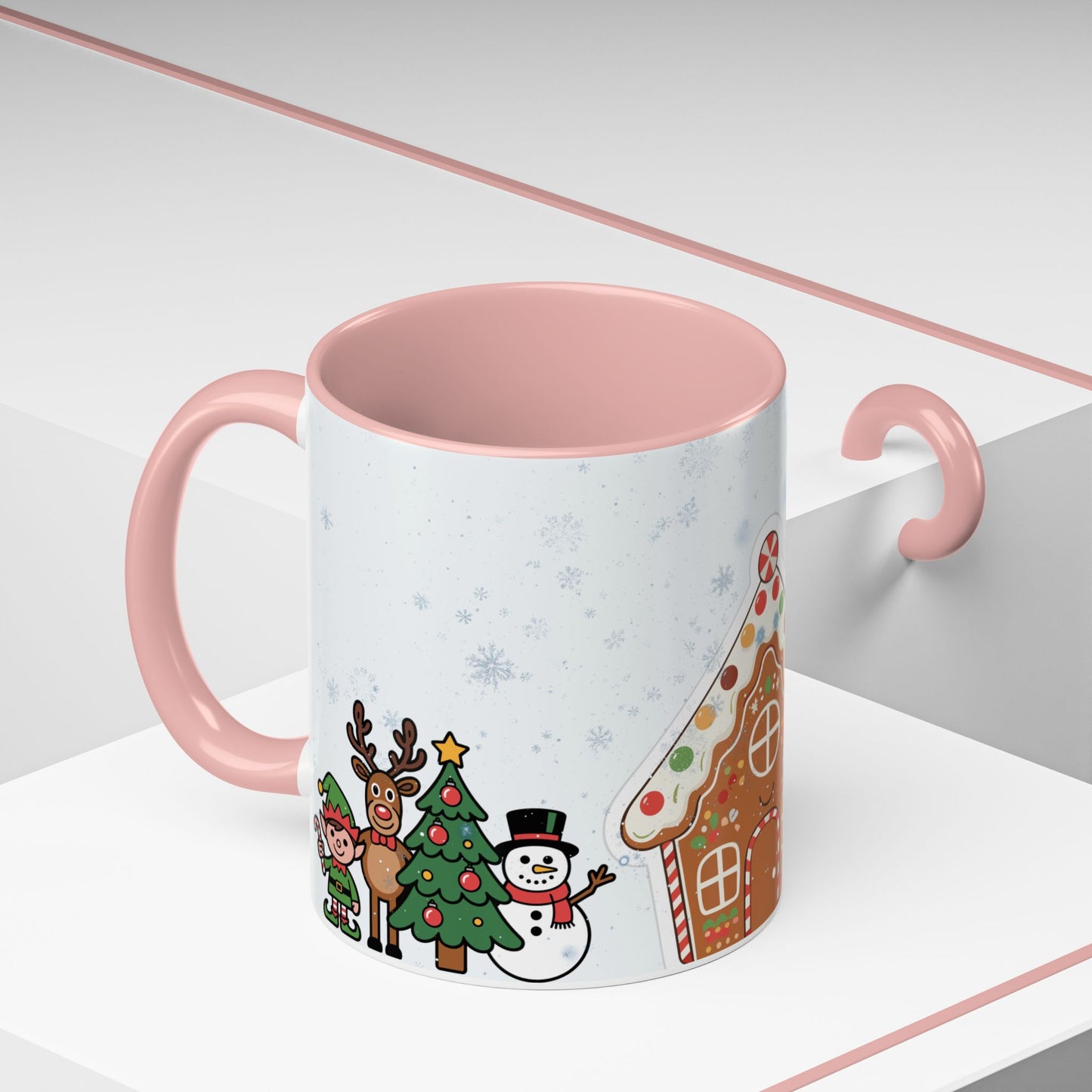 Christmas Gingerbread House Accent Coffee Mug — Festive Holiday Characters (11/15oz)