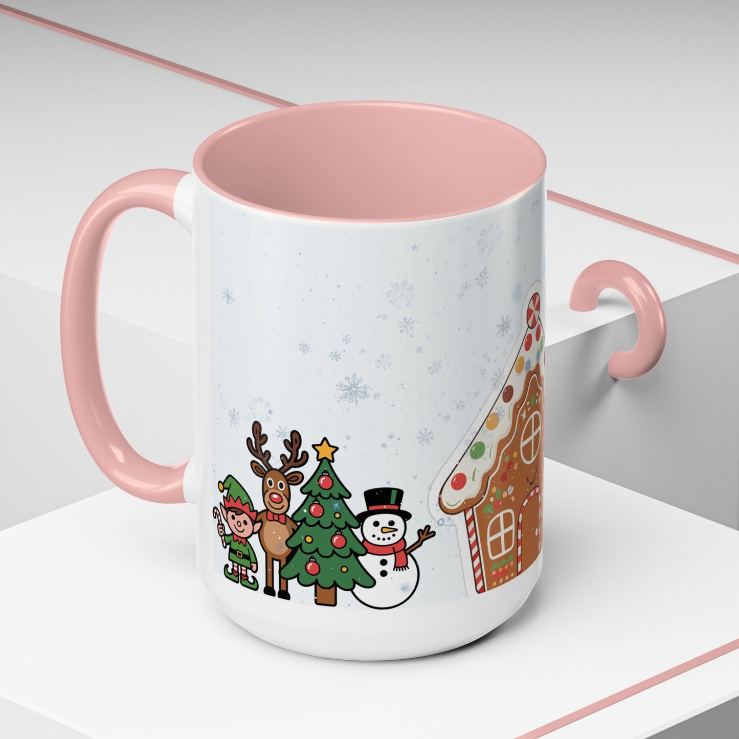 Christmas Gingerbread House Accent Coffee Mug — Festive Holiday Characters (11/15oz)