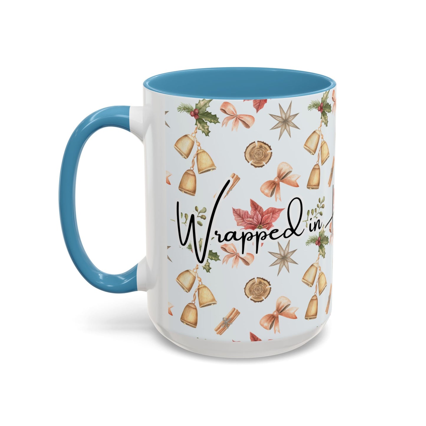 Holiday Warmth Christmas Mug – Festive Watercolor Pattern & Cozy Winter Gift