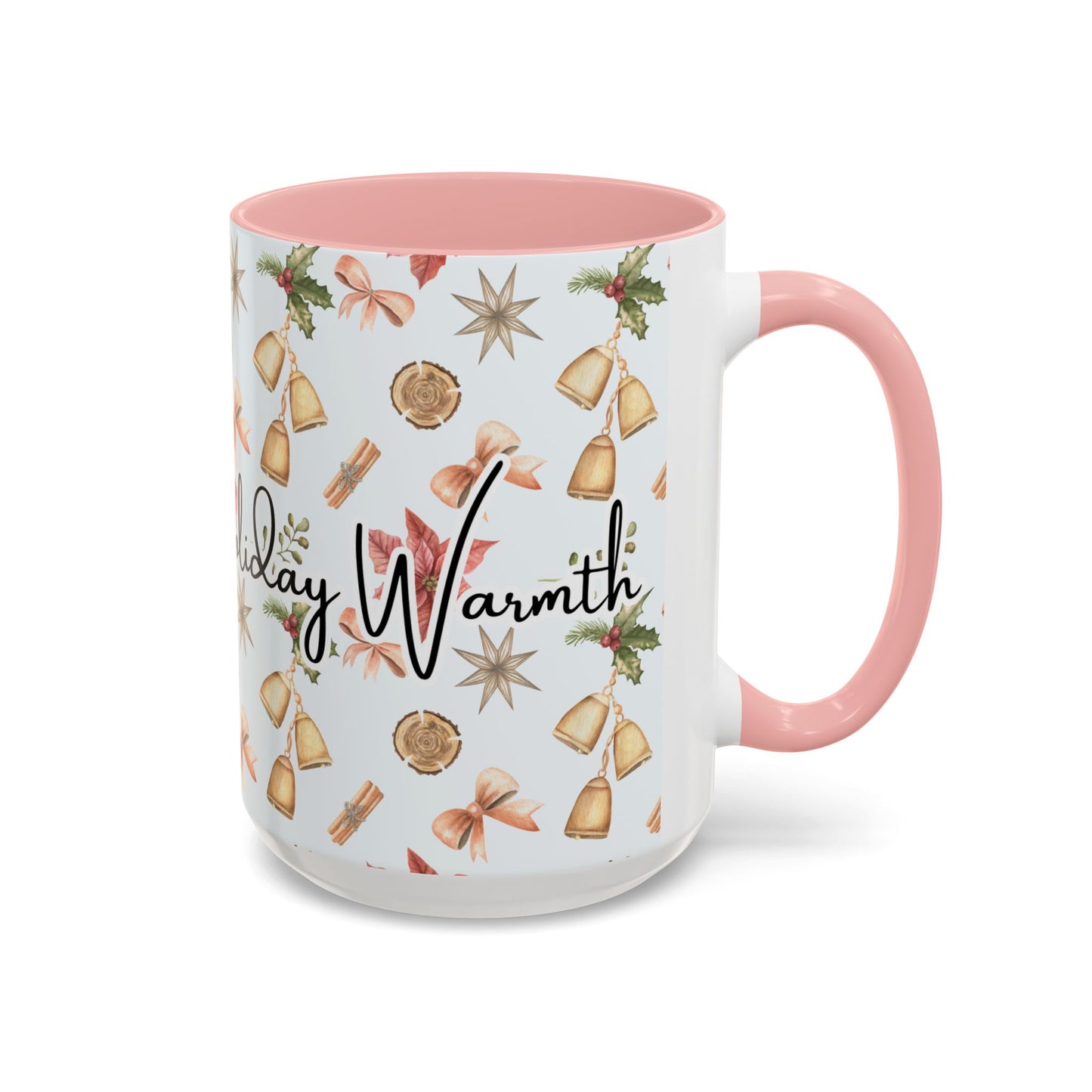 Holiday Warmth Christmas Mug – Festive Watercolor Pattern & Cozy Winter Gift