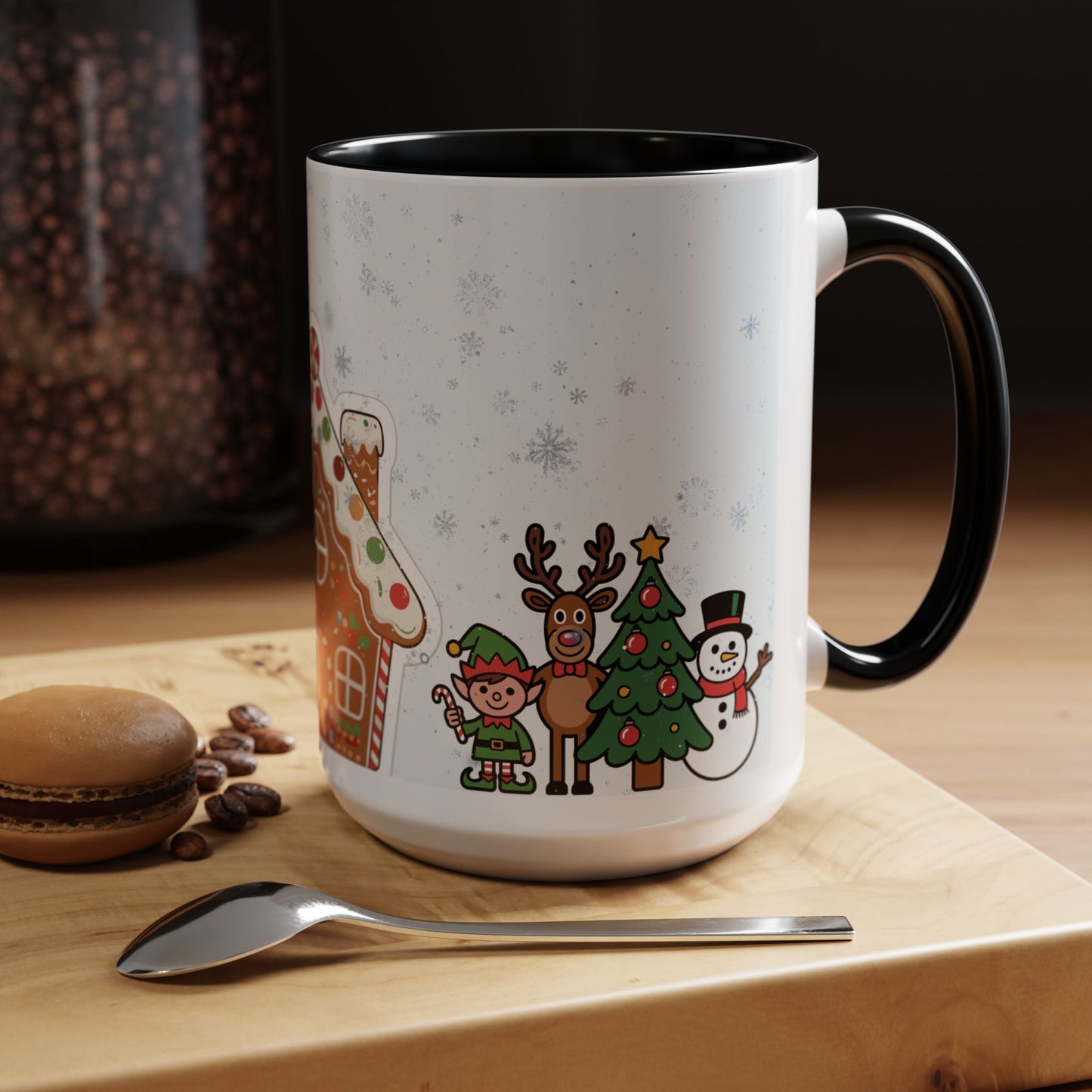Christmas Gingerbread House Accent Coffee Mug — Festive Holiday Characters (11/15oz)
