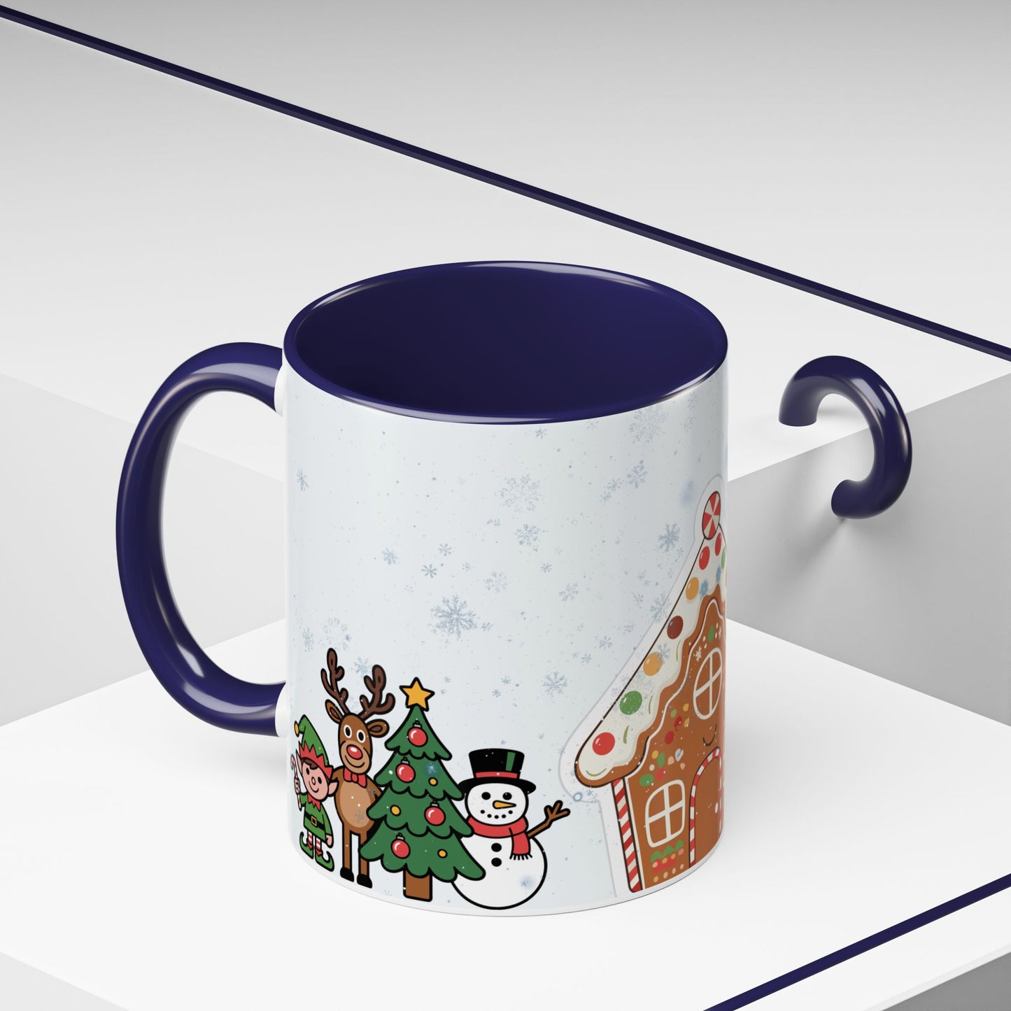 Christmas Gingerbread House Accent Coffee Mug — Festive Holiday Characters (11/15oz)