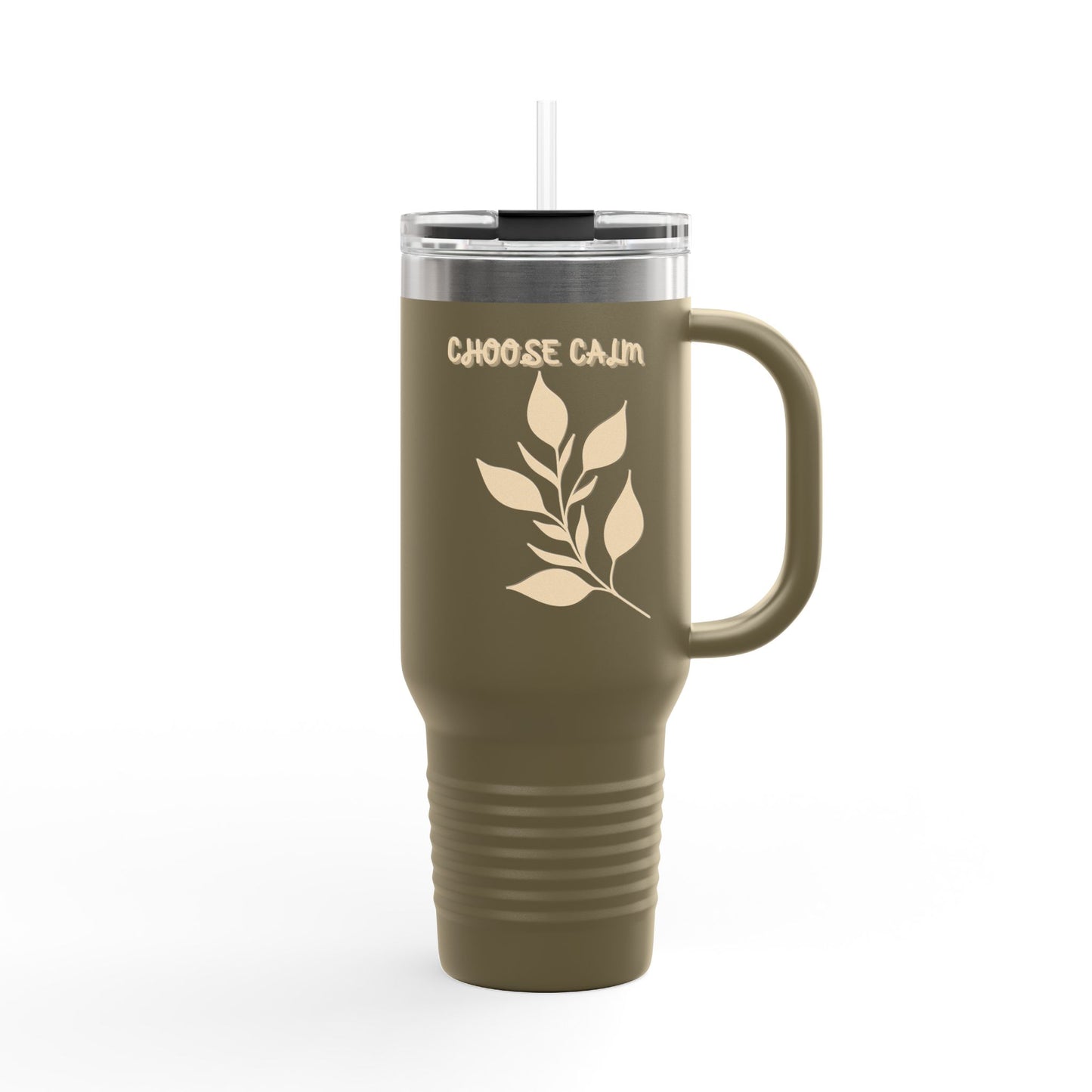 Choose Calm – Minimal Botanical Stainless Steel Tumbler (5 Colours)